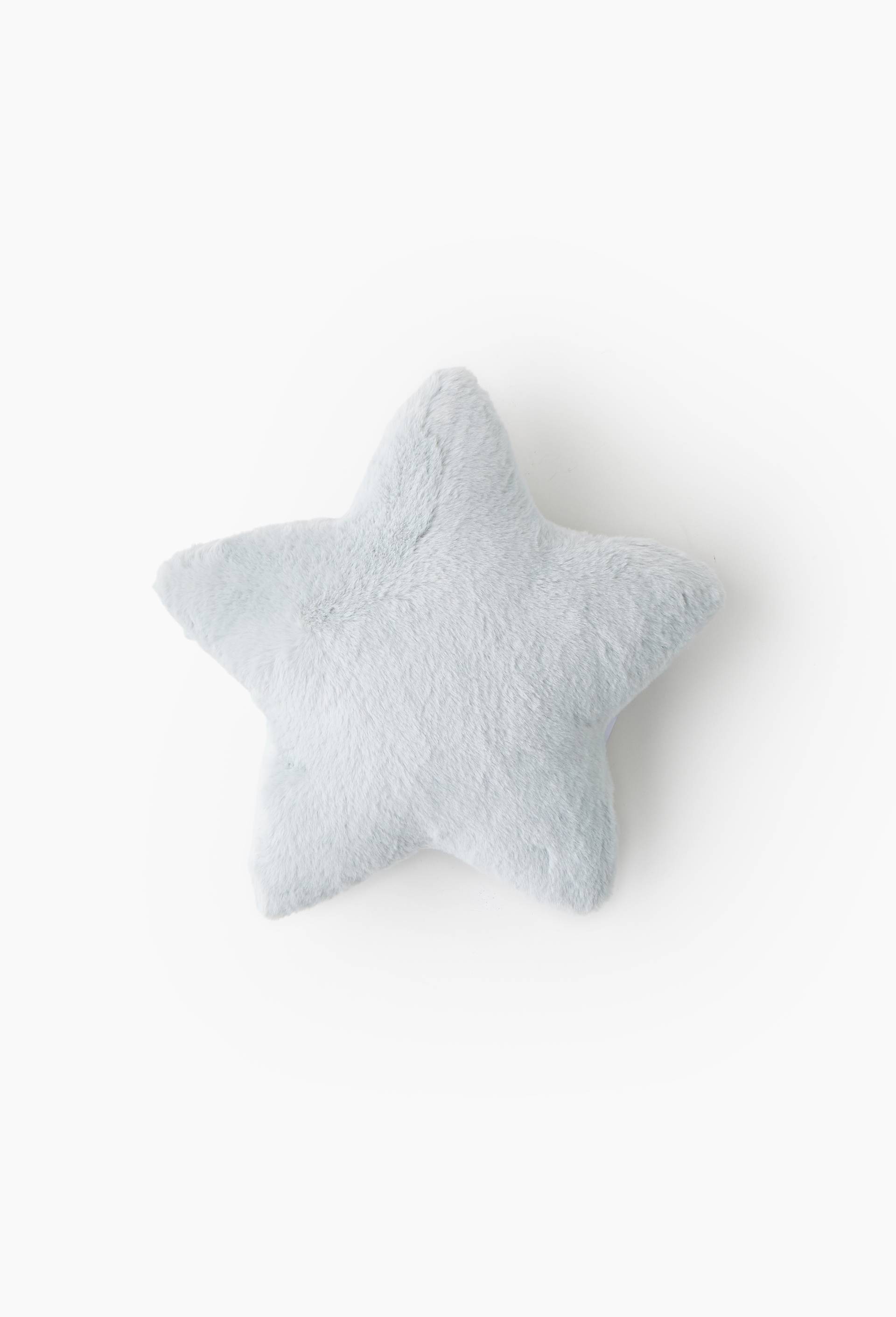 Coussin doudou forme &eacute;toile,  D40cm, en polyester recycl&eacute;, Vert clair, large image number 0