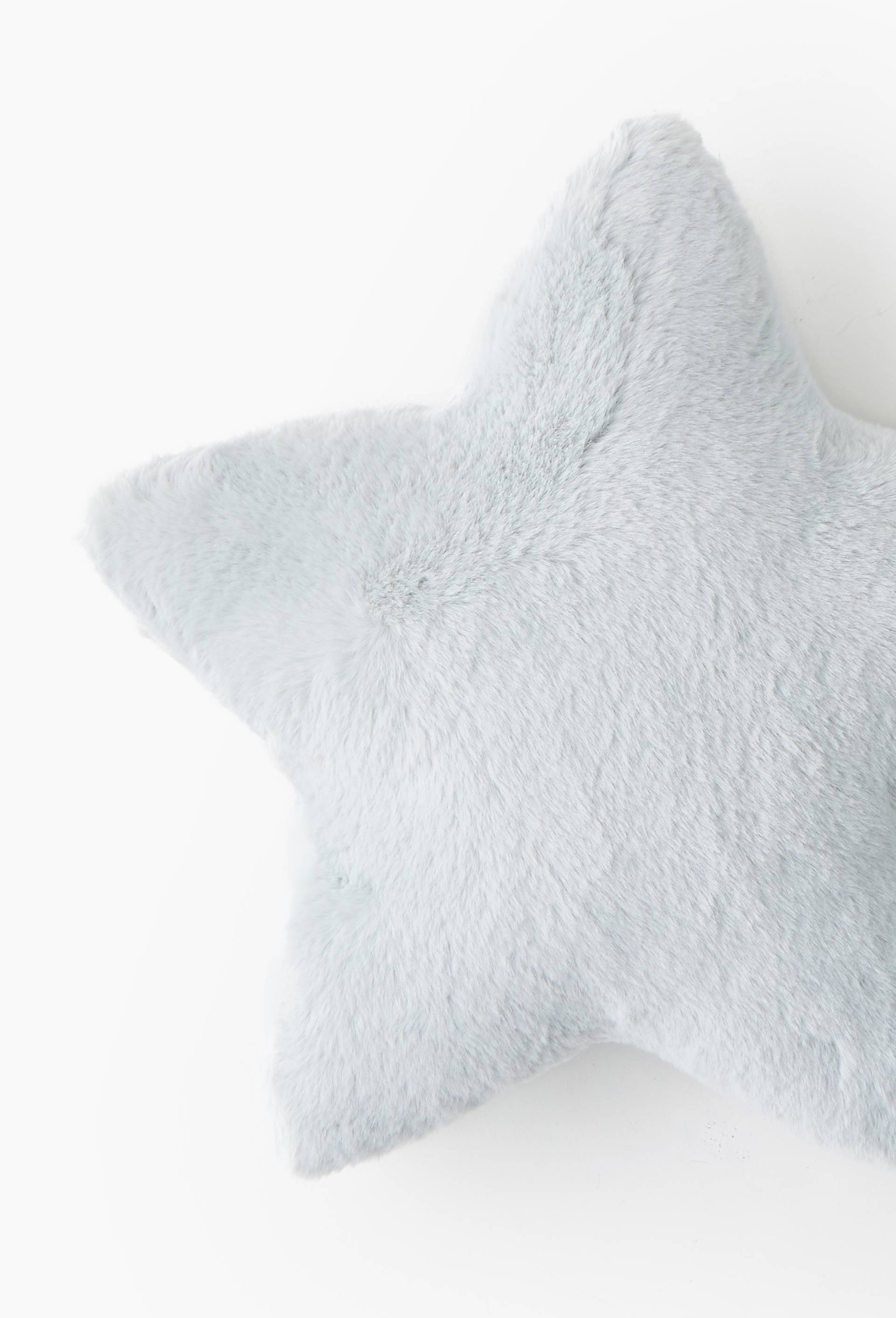 Coussin doudou forme &eacute;toile,  D40cm, en polyester recycl&eacute;, Vert clair, large image number 1.0