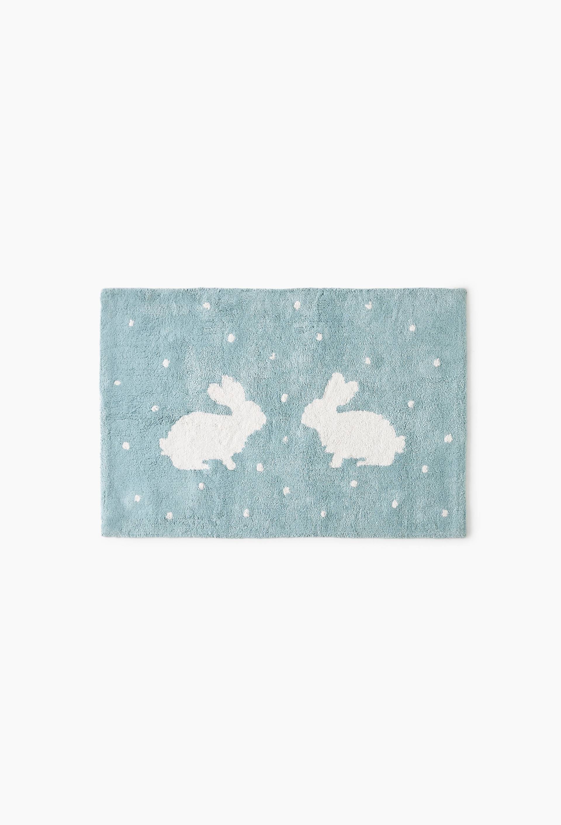 Tapis avec motif, 80x120 cm, en coton bio, Vert clair, large image number 0