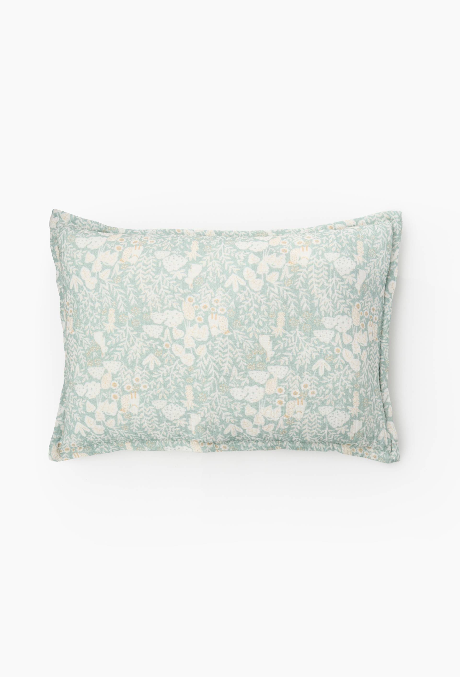 Coussin imprim&eacute;, 25x35cm, en coton bio, Vert clair, large image number 0