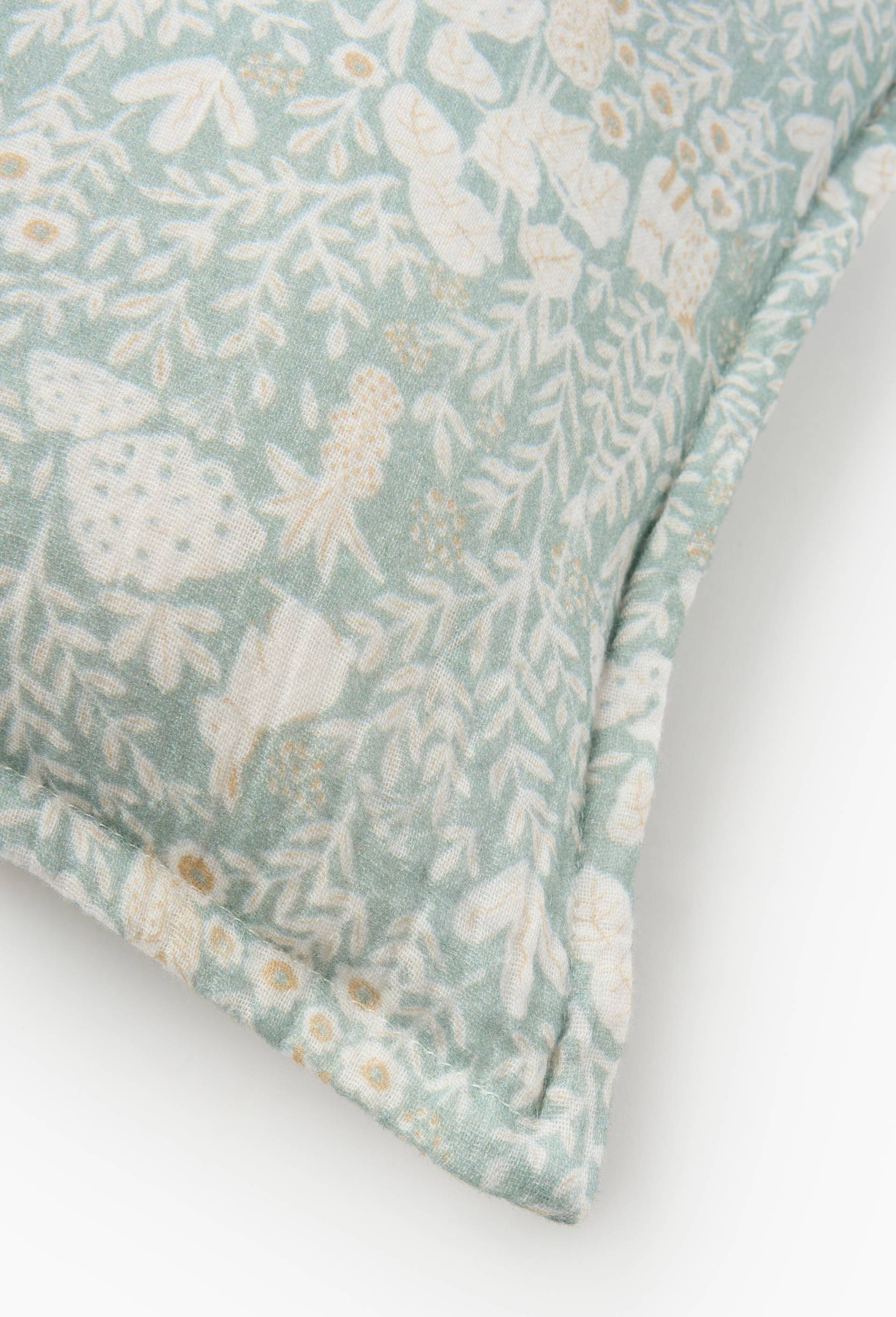 Coussin imprim&eacute;, 25x35cm, en coton bio, Vert clair, large image number 1.0