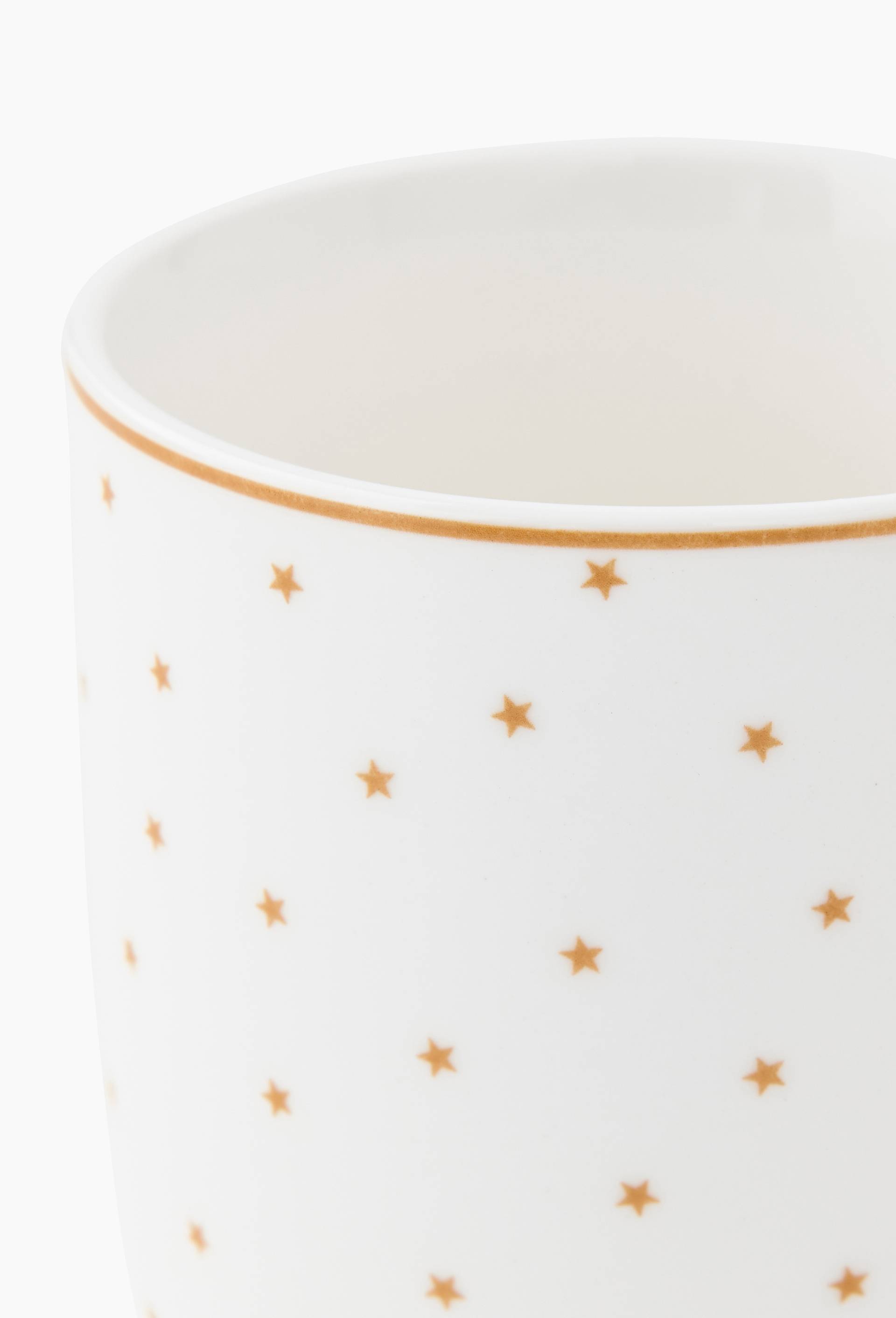 Tasse imprim&eacute;e, D7,5 x H6,8 cm, en c&eacute;ramique, Jaune fonc&eacute;, large image number 1