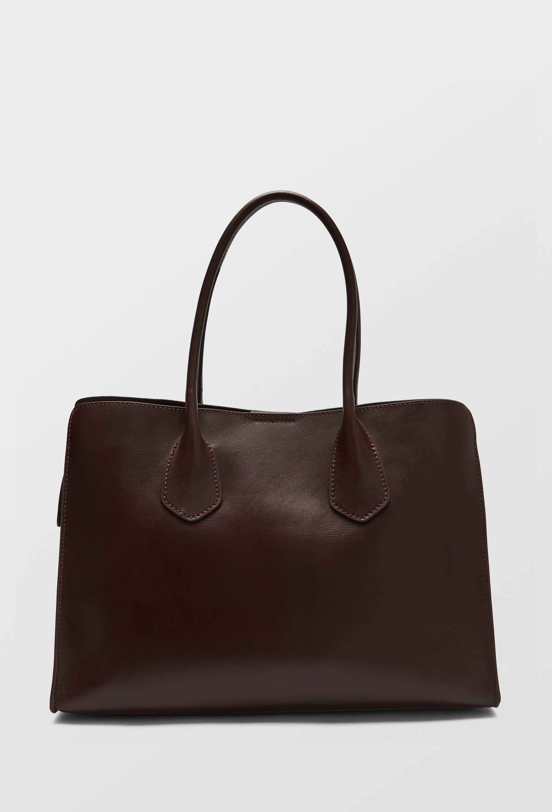 Cabas en cuir, Rouge fonc&eacute;, swatch image