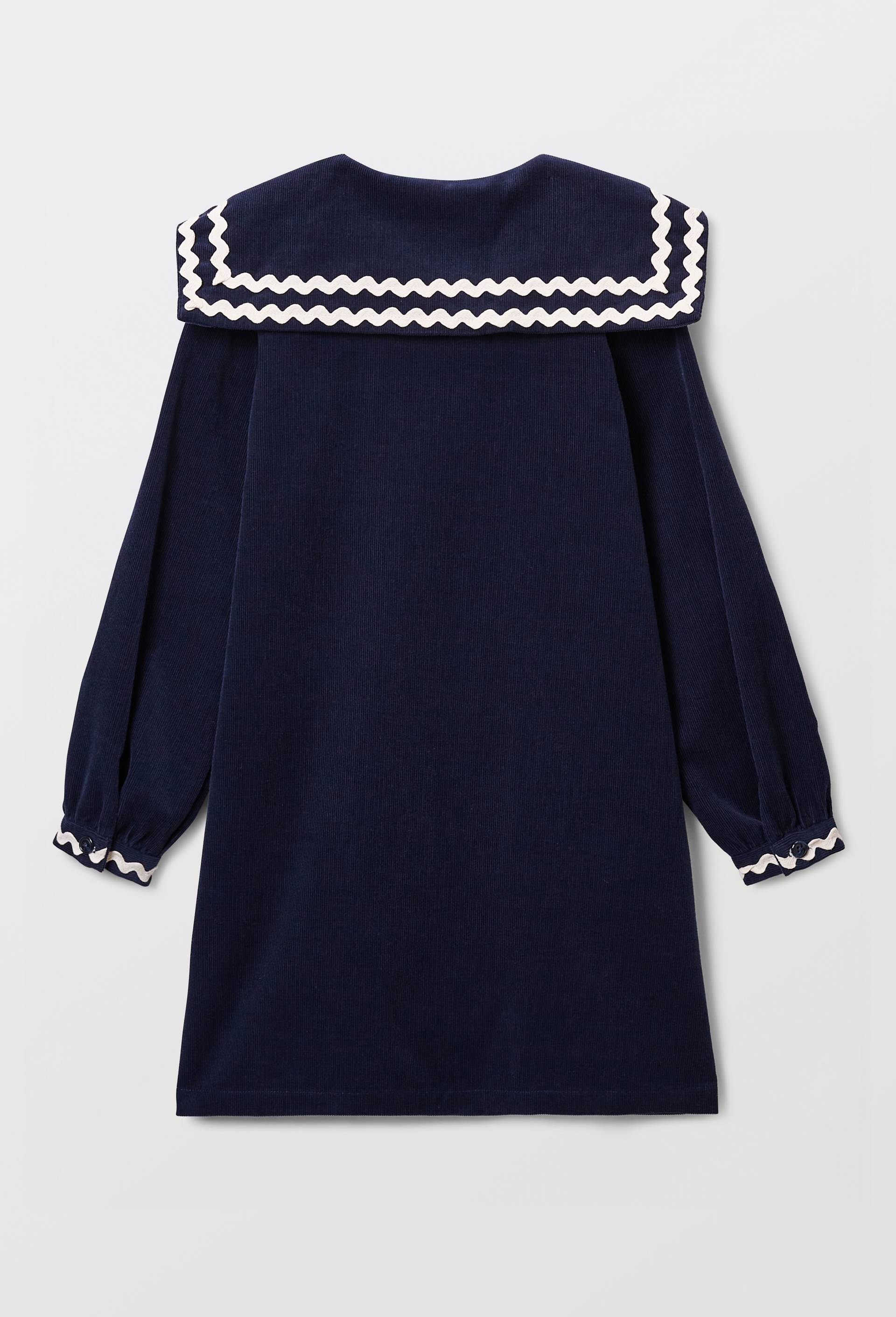 Robe en velours col marin, Bleu fonc&eacute;, large image number 2