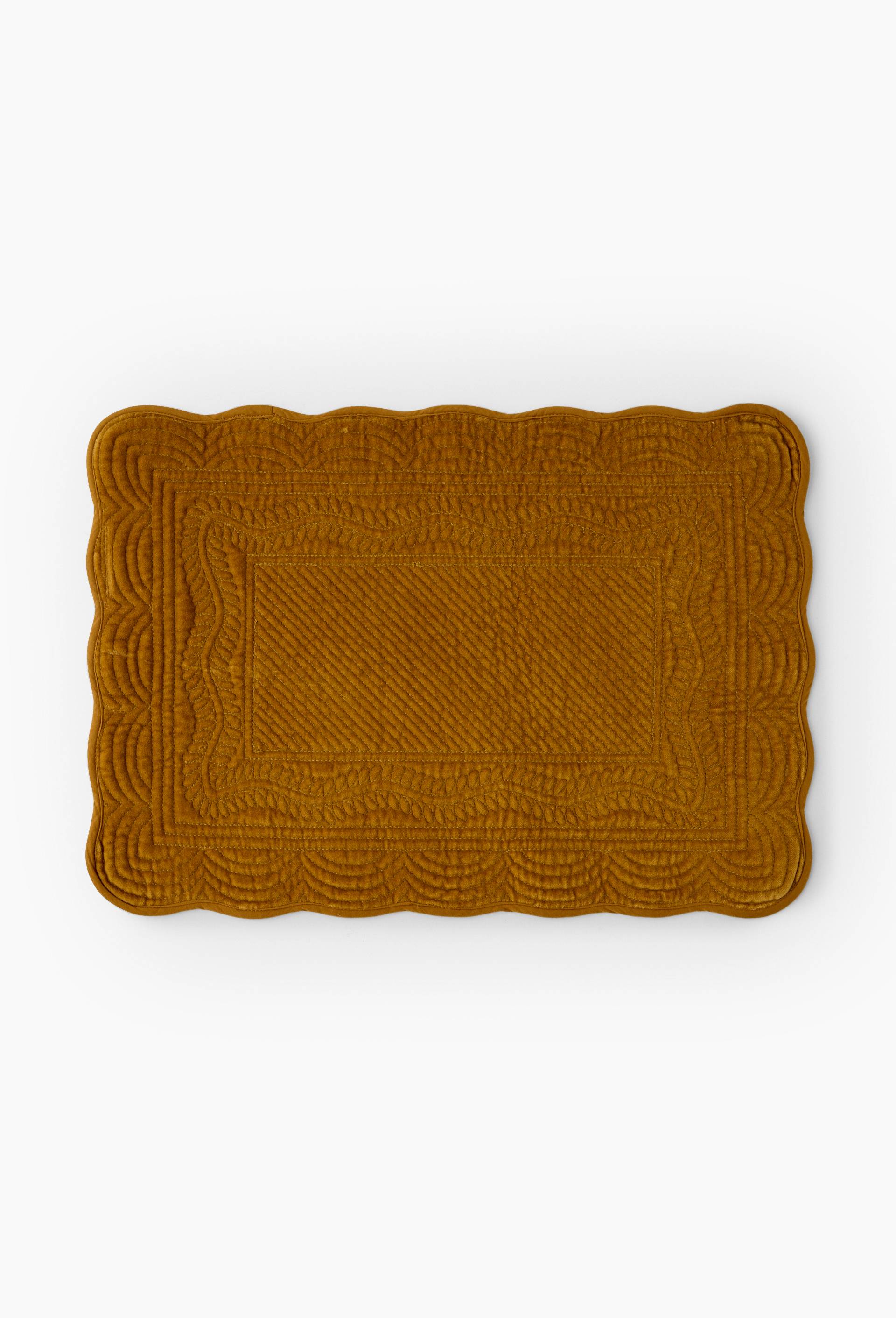Set de table, 33x48cm, 100% coton, Jaune fonc&eacute;, large image number 0