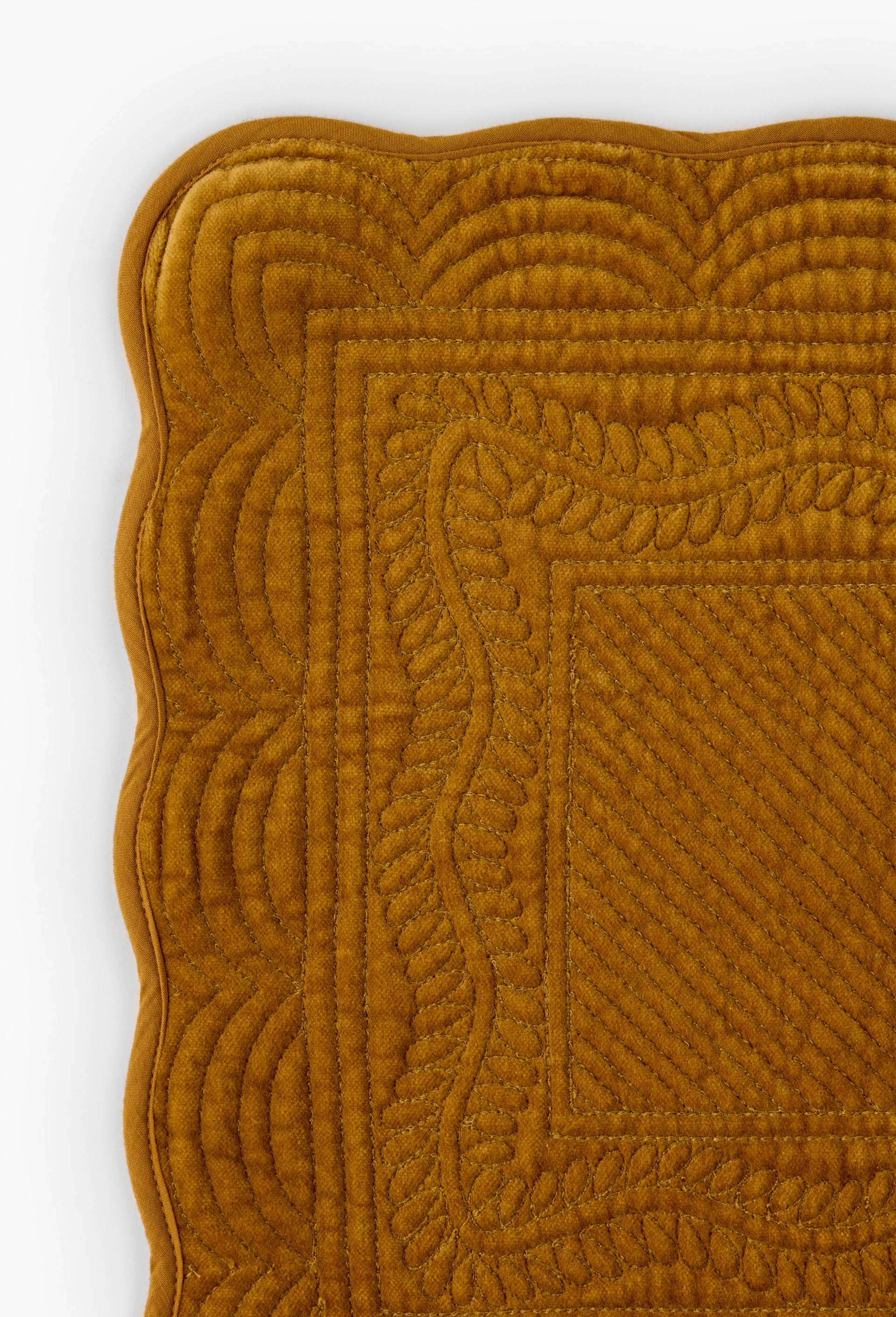 Set de table, 33x48cm, 100% coton, Jaune fonc&eacute;, large image number 1.0