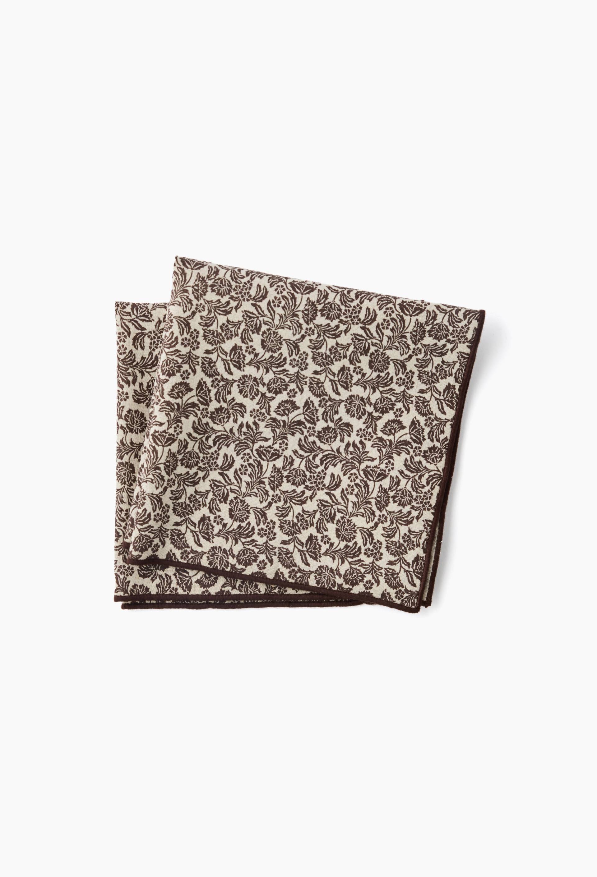 Lot de 2 serviettes imprim&eacute;es, 40x40cm, coton-lin, Brun fonc&eacute;, large image number 0
