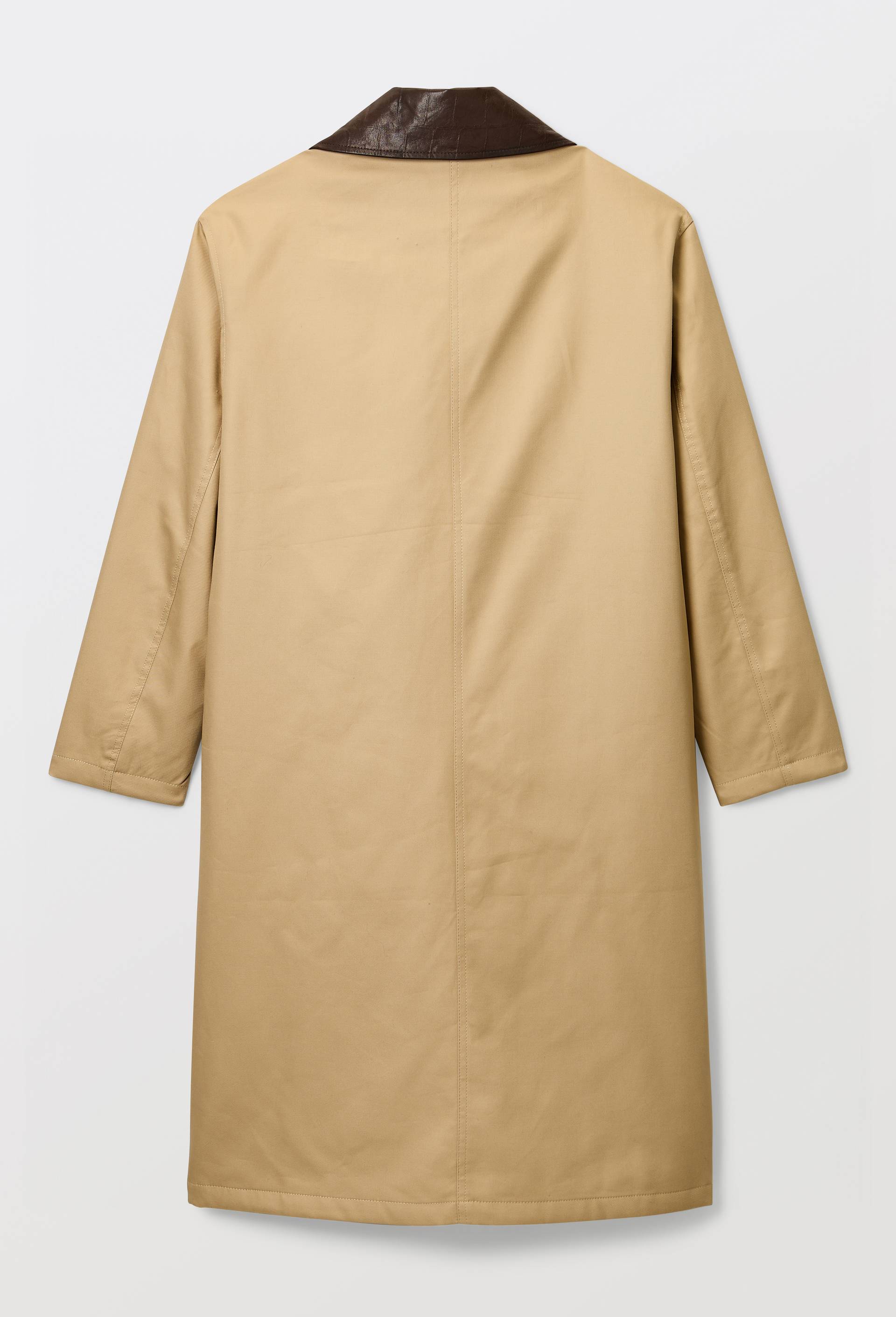 Parka matelass&eacute;e contenant du coton avec col en cuir, Beige, large image number 4