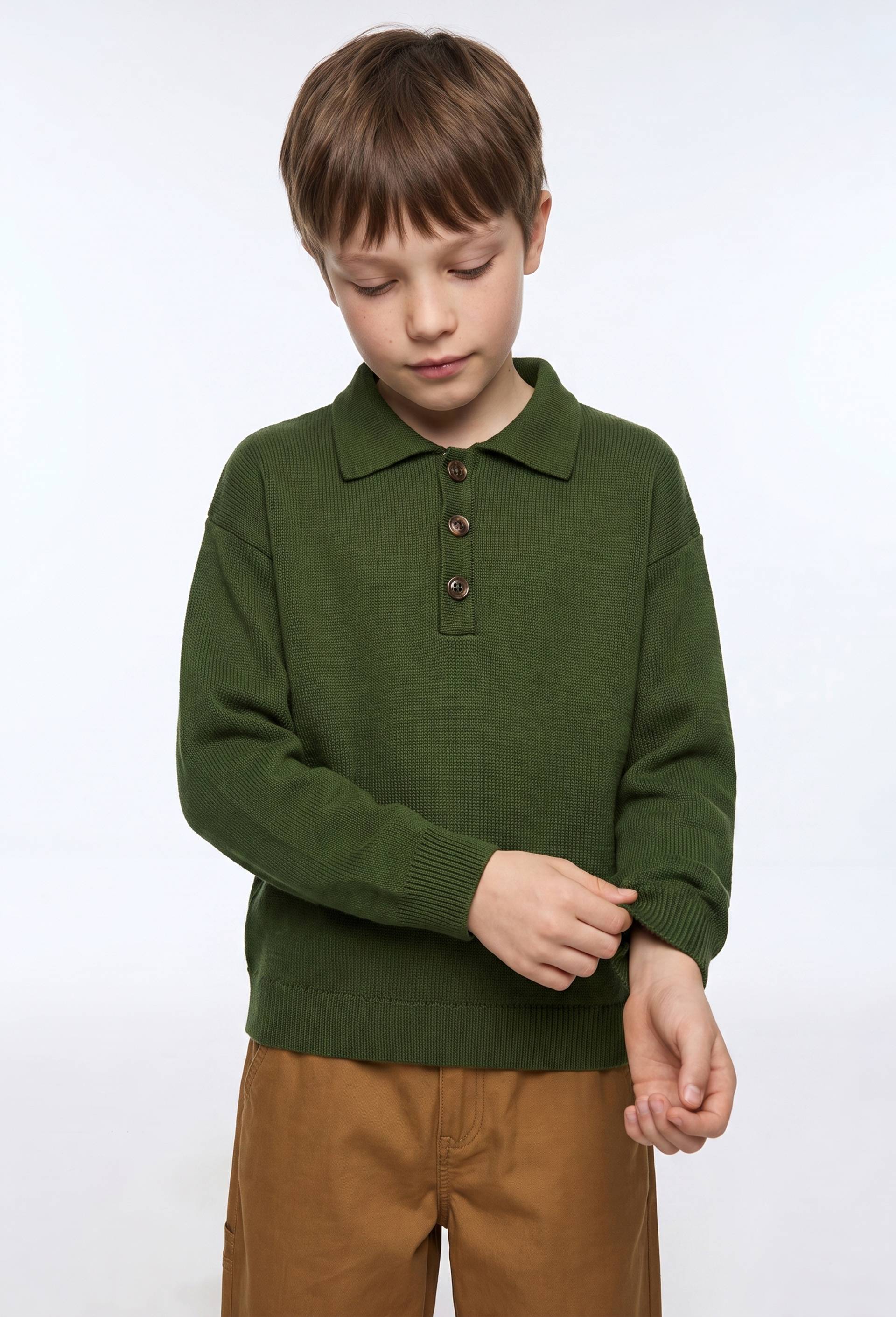 Pull uni contenant de la laine, Vert, large image number 0