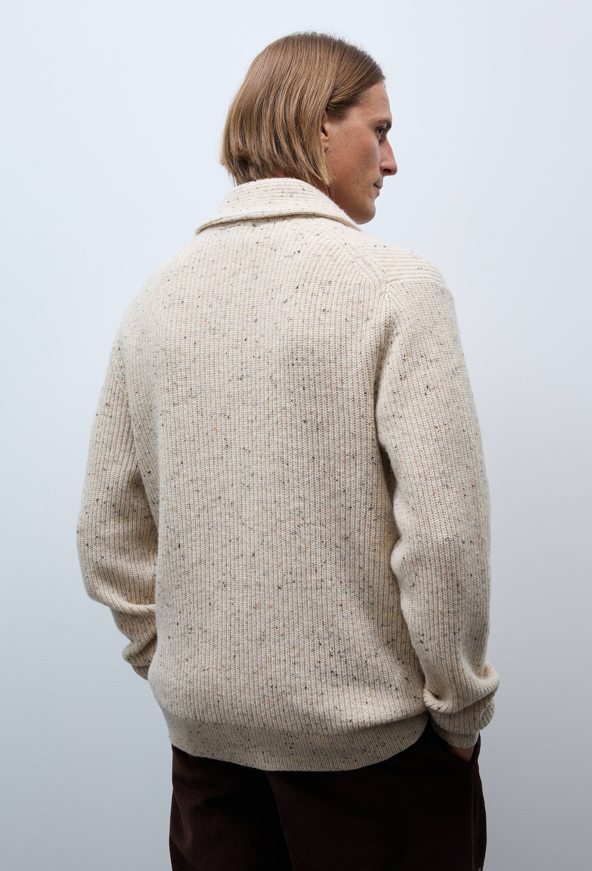 Gilet col ch&acirc;le en laine, Beige clair, large image number 1