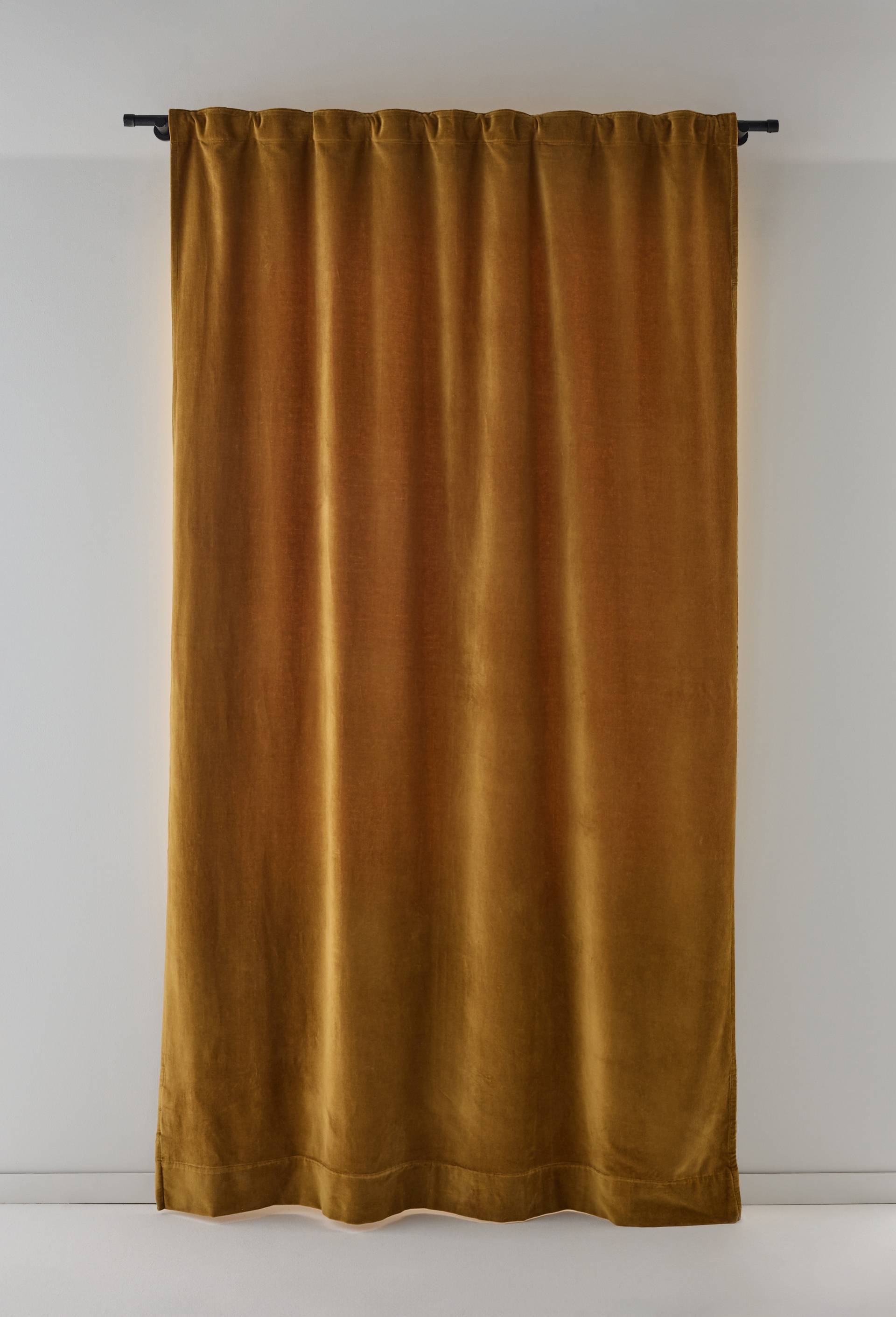 Rideaux en velours, 145x250cm, coton, Jaune fonc&eacute;, large image number 1