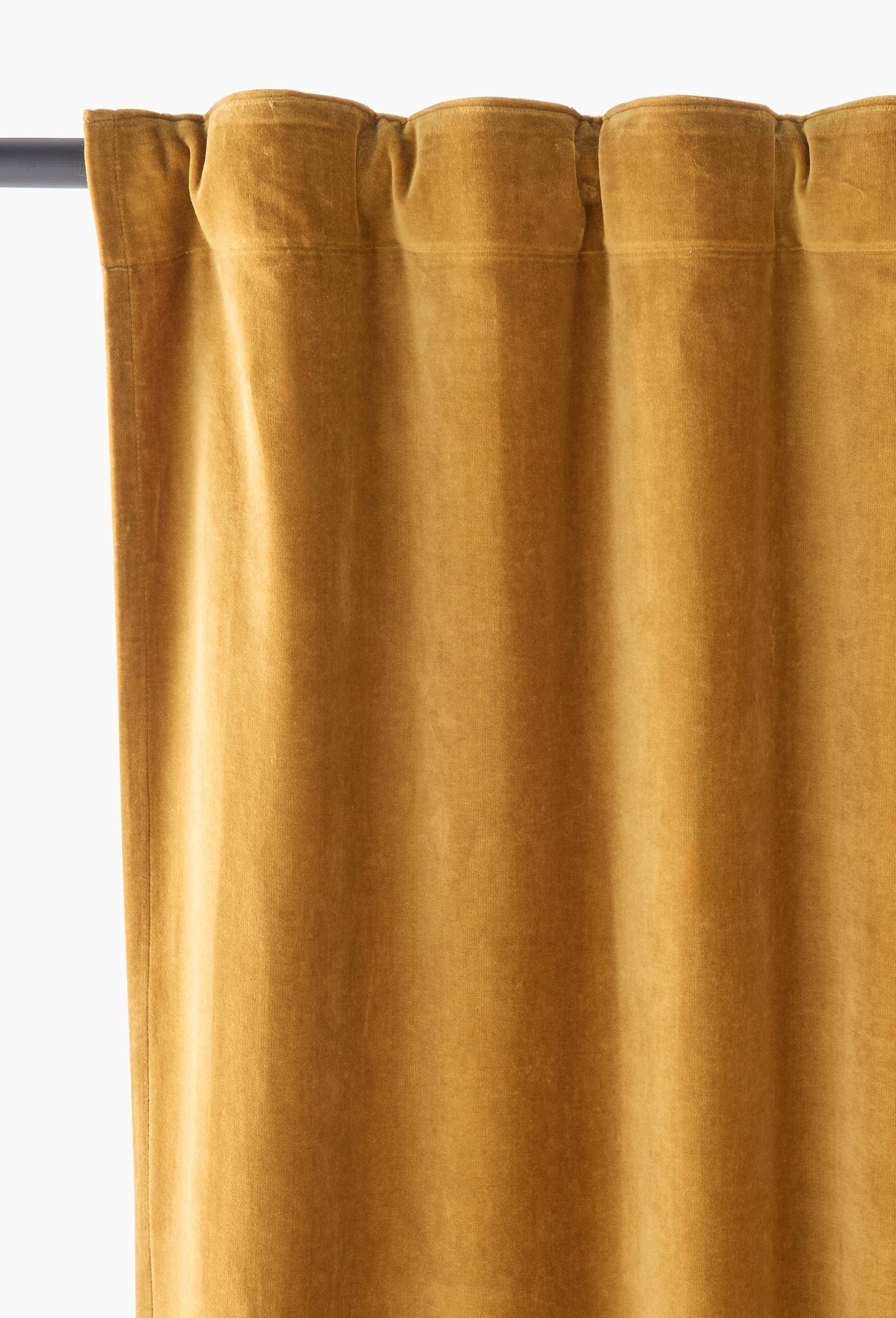 Rideaux en velours, 145x250cm, coton, Jaune fonc&eacute;, large image number 2