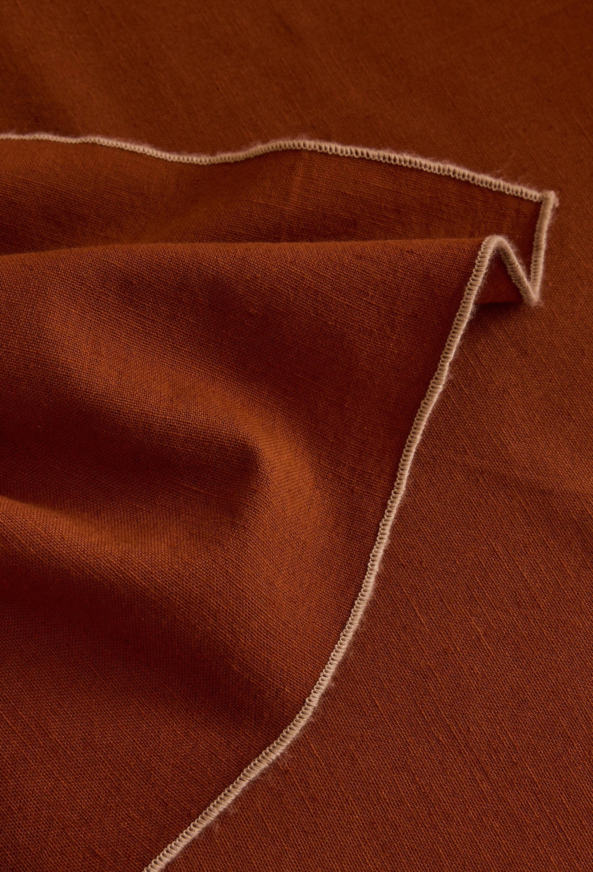 Nappe unie, 170x250cm, coton-lin, Brun, large image number 1.0