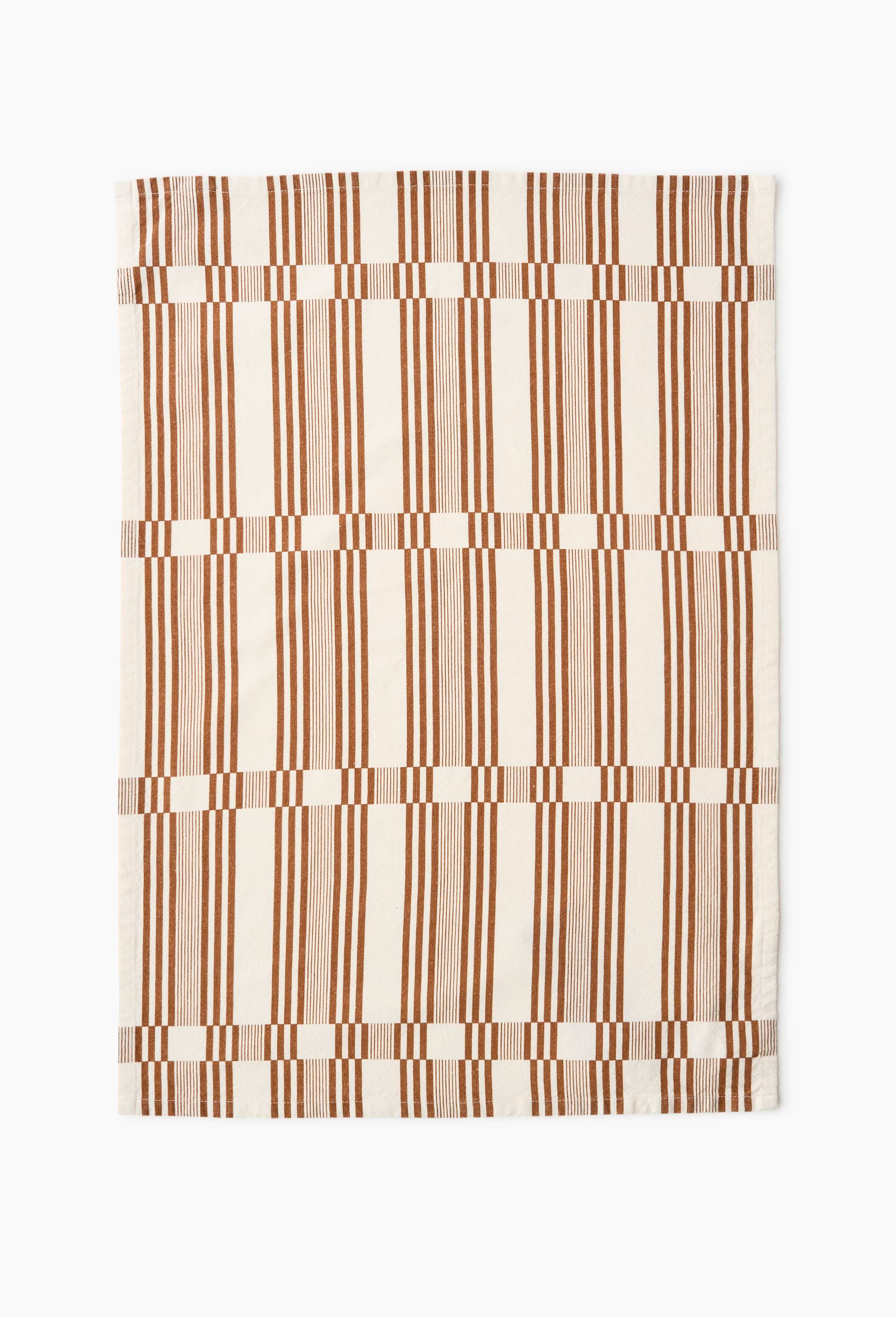 Torchon imprim&eacute;, 50x70cm, 100% coton, Brun fonc&eacute;, large image number 1