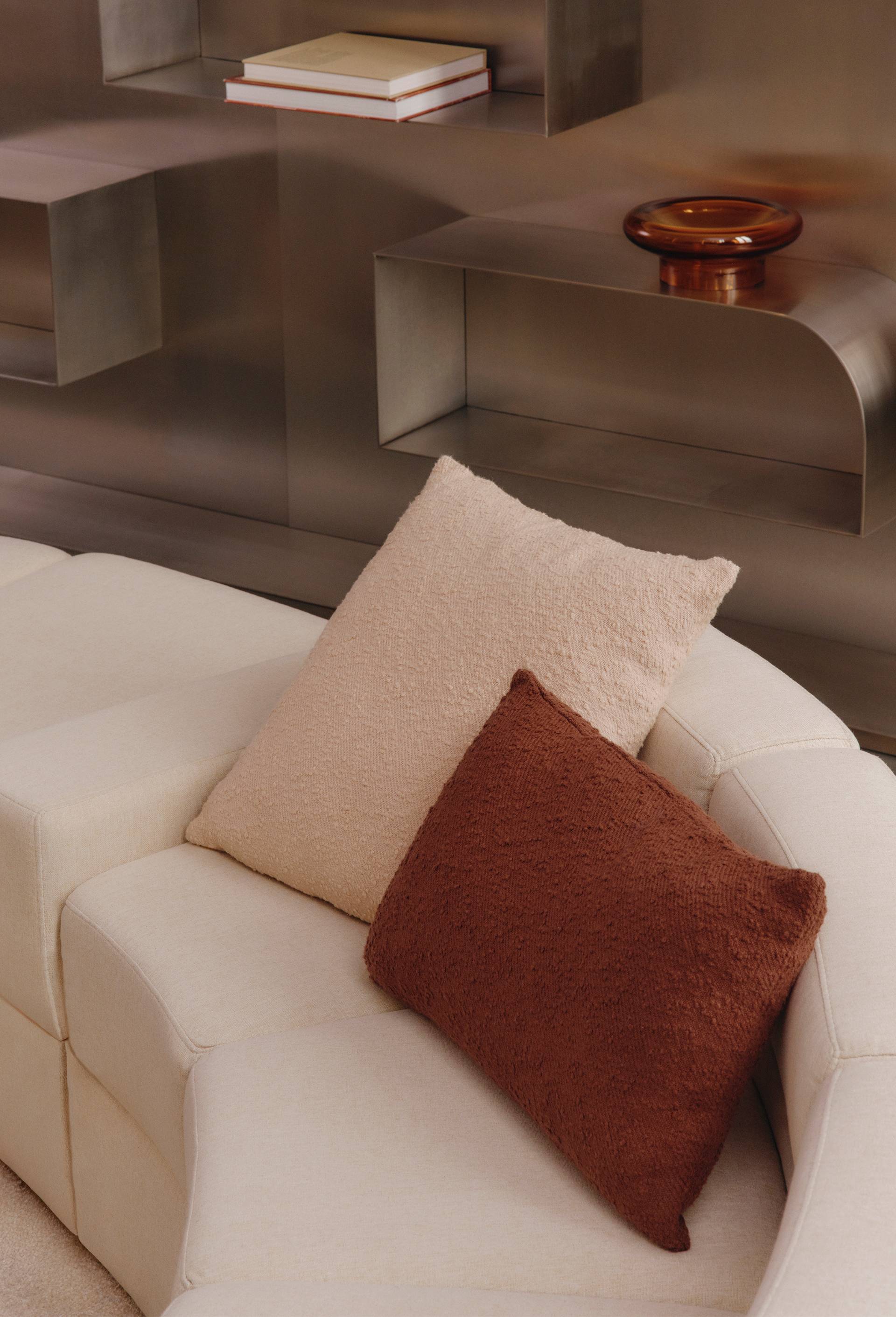 Coussin, 40x60cm, en coton, Brun, large image number 0.0