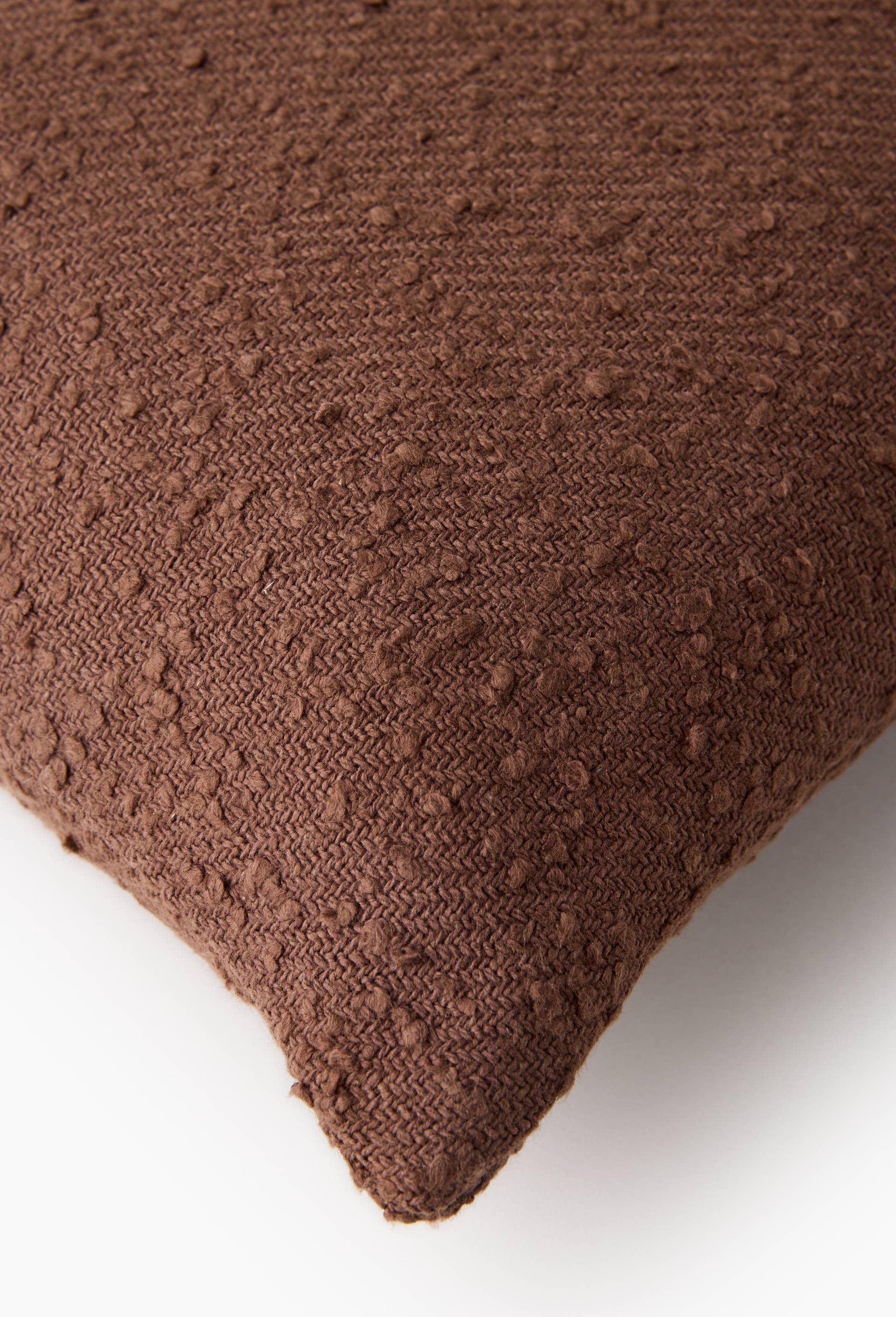 Coussin, 30x50cm, en coton, Brun fonc&eacute;, large image number 1.0
