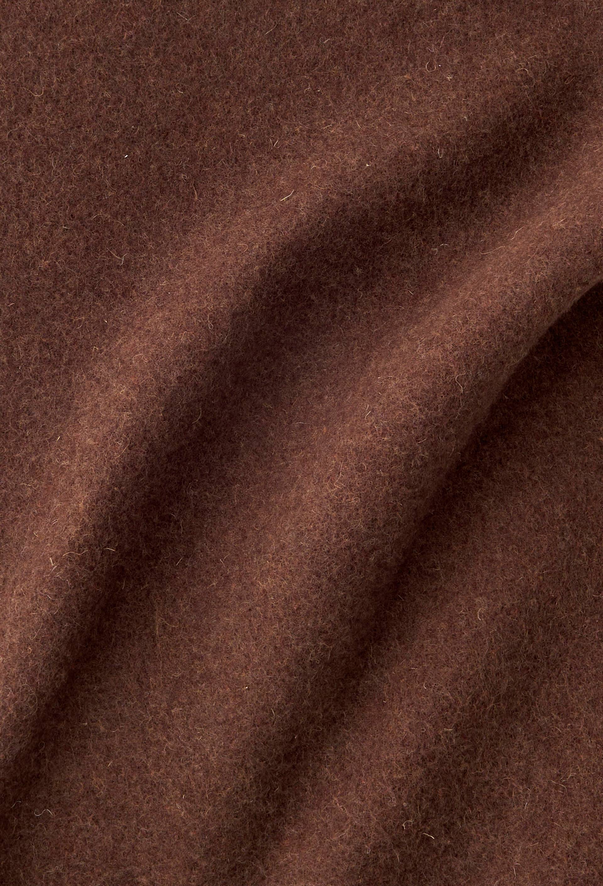Plaid avec franges, 130x170cm, 100% laine, Brun, large image number 1