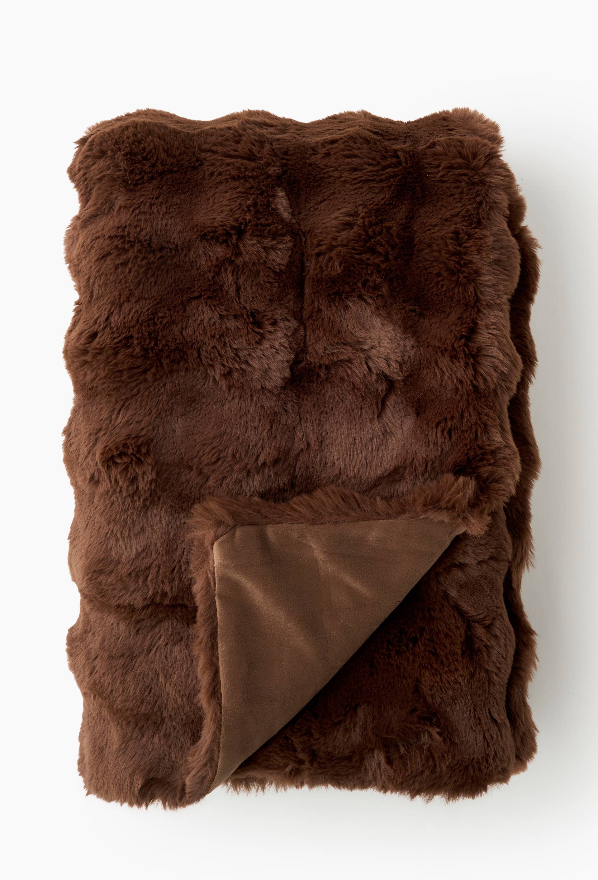 Plaid lapin premium, 130x170cm, polyester recycl&eacute;, Brun fonc&eacute;, large image number 0