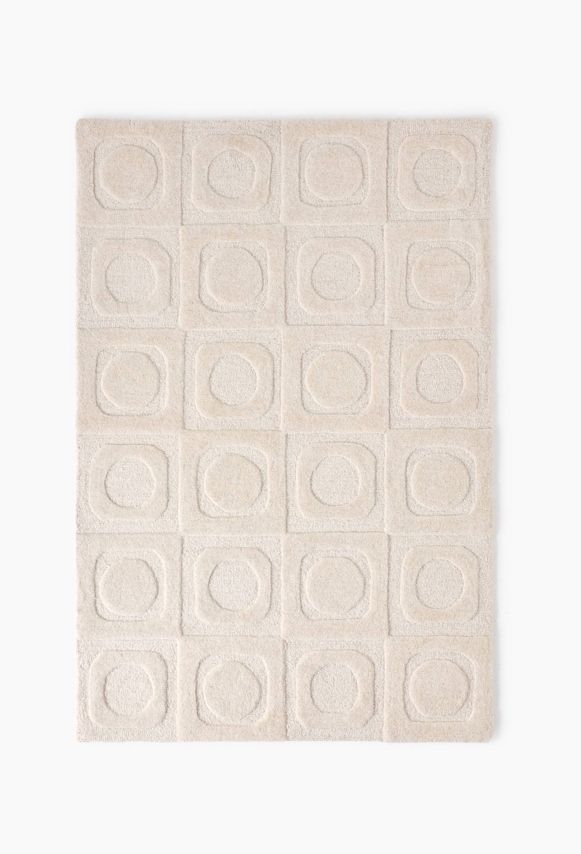 Tapis tuft&eacute;, 120x180cm, 100% laine, Ecru, large image number 0