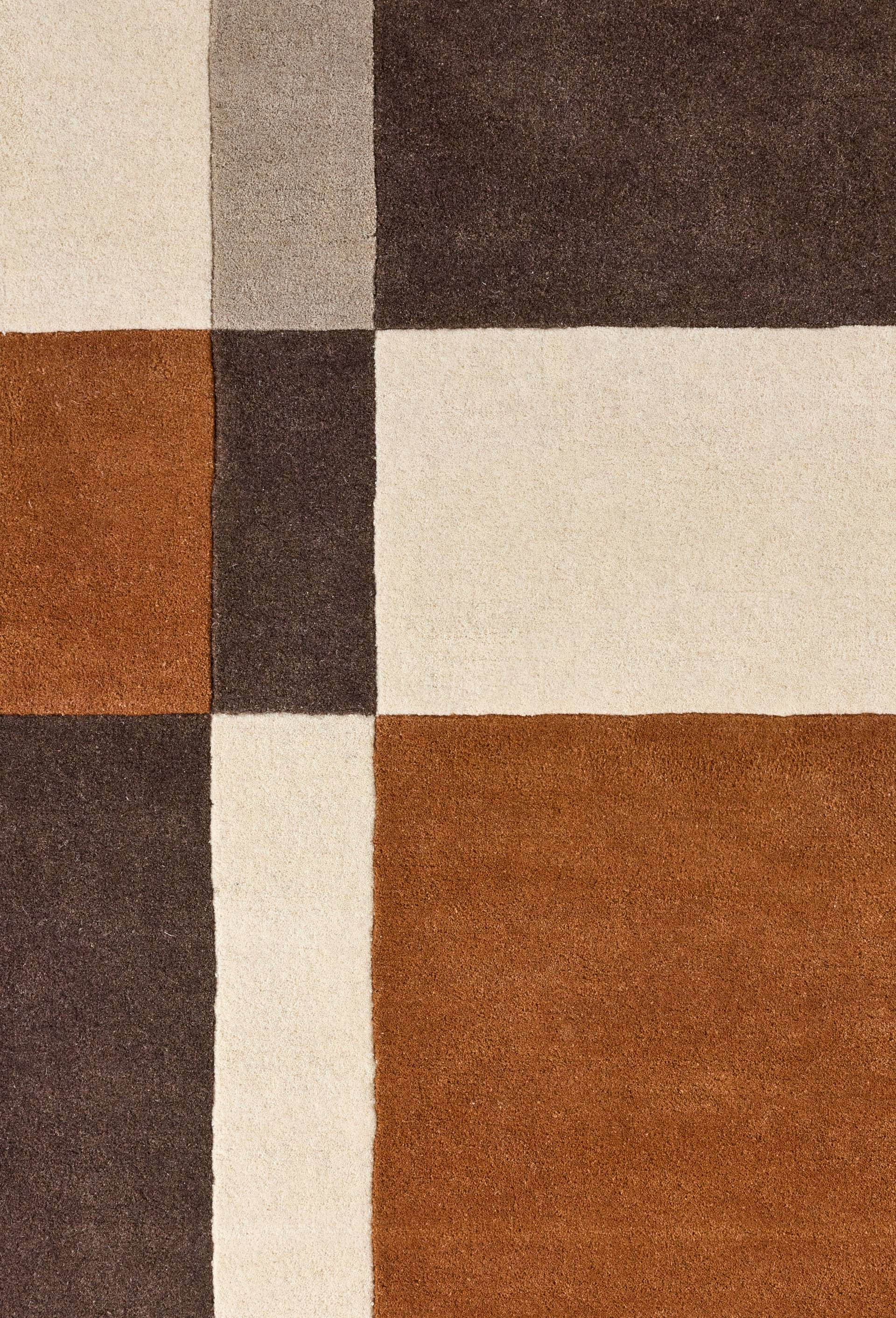 Tapis tuft&eacute;, 140x200cm, laine, Brun, large image number 1.0