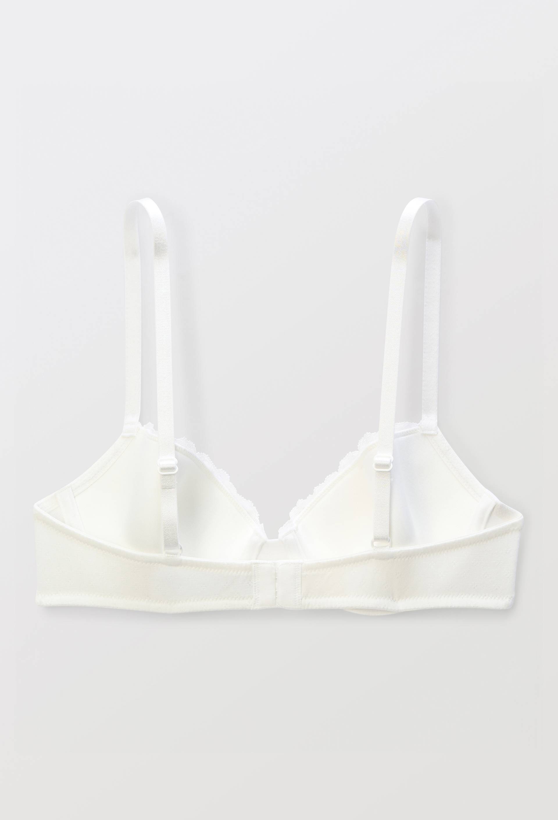 Soutien-gorge corbeille padd&eacute; MALAURY en modal et dentelle, Ecru, large image number 3