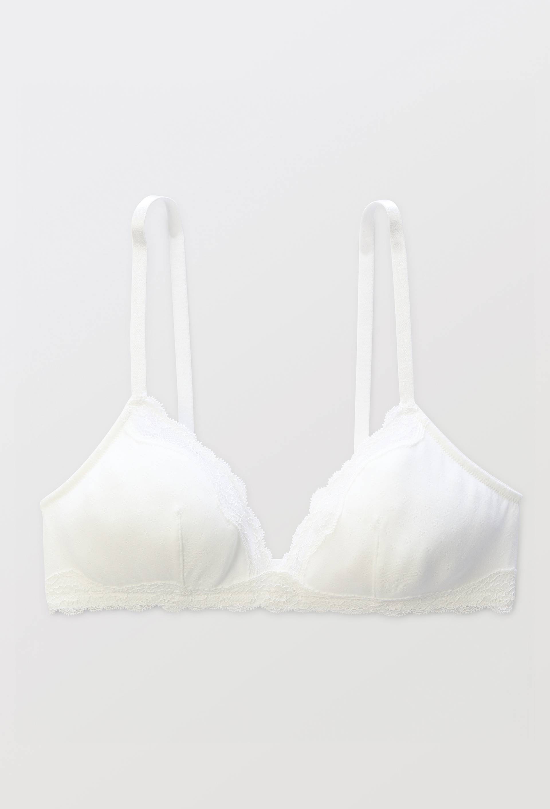 Soutien-gorge triangle MALAURY en modal et dentelle, Ecru, large image number 2