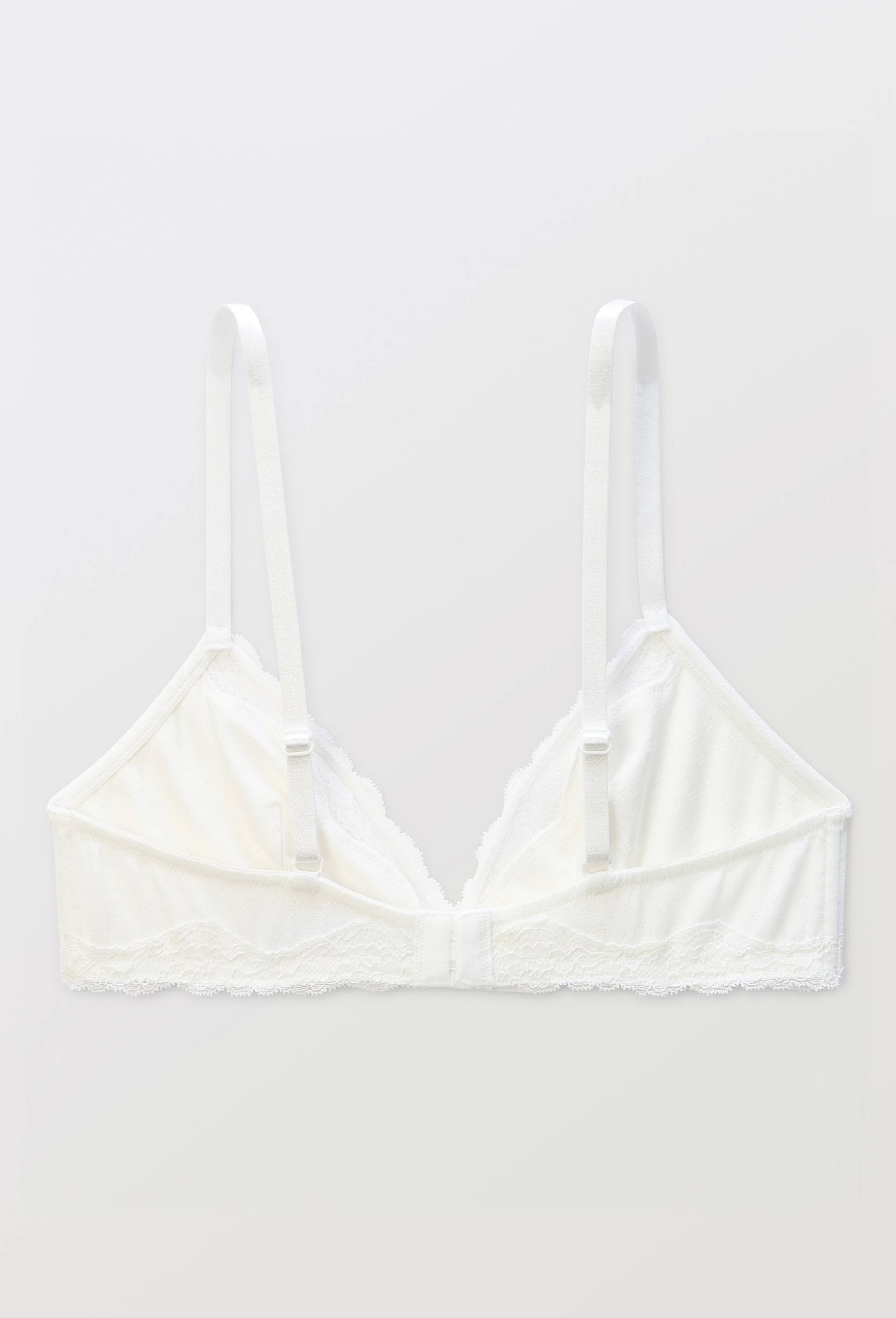 Soutien-gorge triangle MALAURY en modal et dentelle, Ecru, large image number 3.0