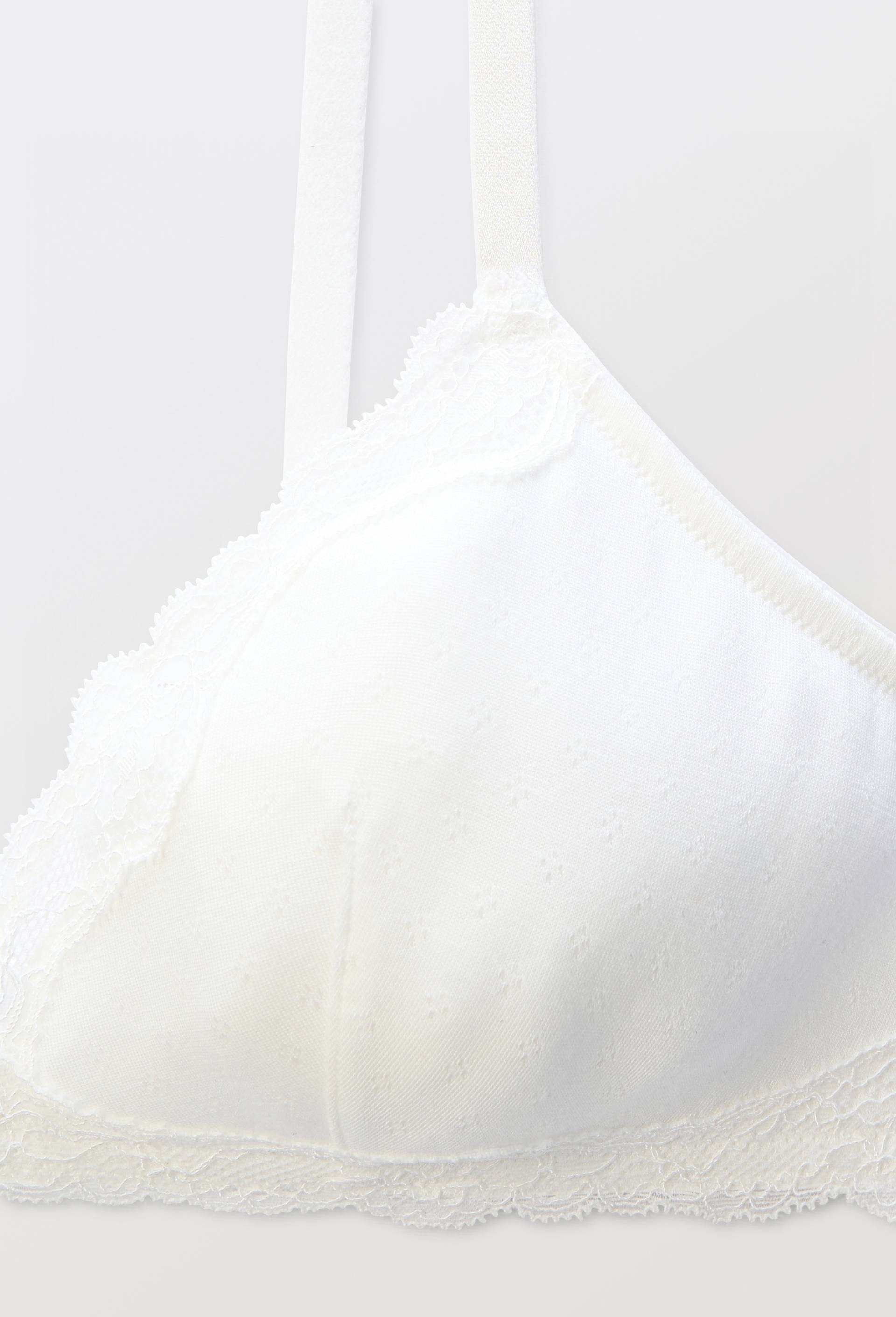 Soutien-gorge triangle MALAURY en modal et dentelle, Ecru, large image number 4