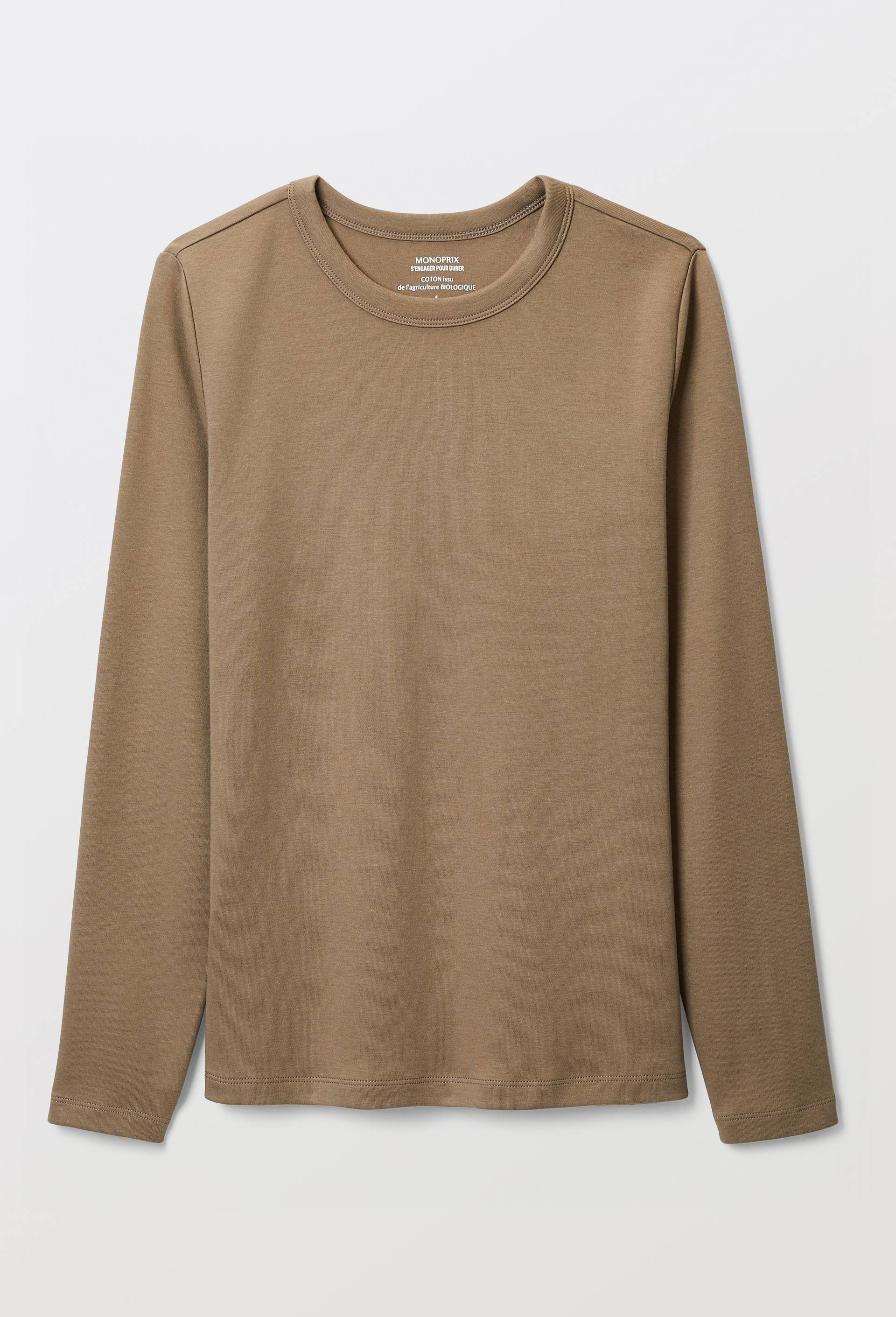 T-shirt manches longues &eacute;pais en coton BIO GOTS, Brun, large image number 2