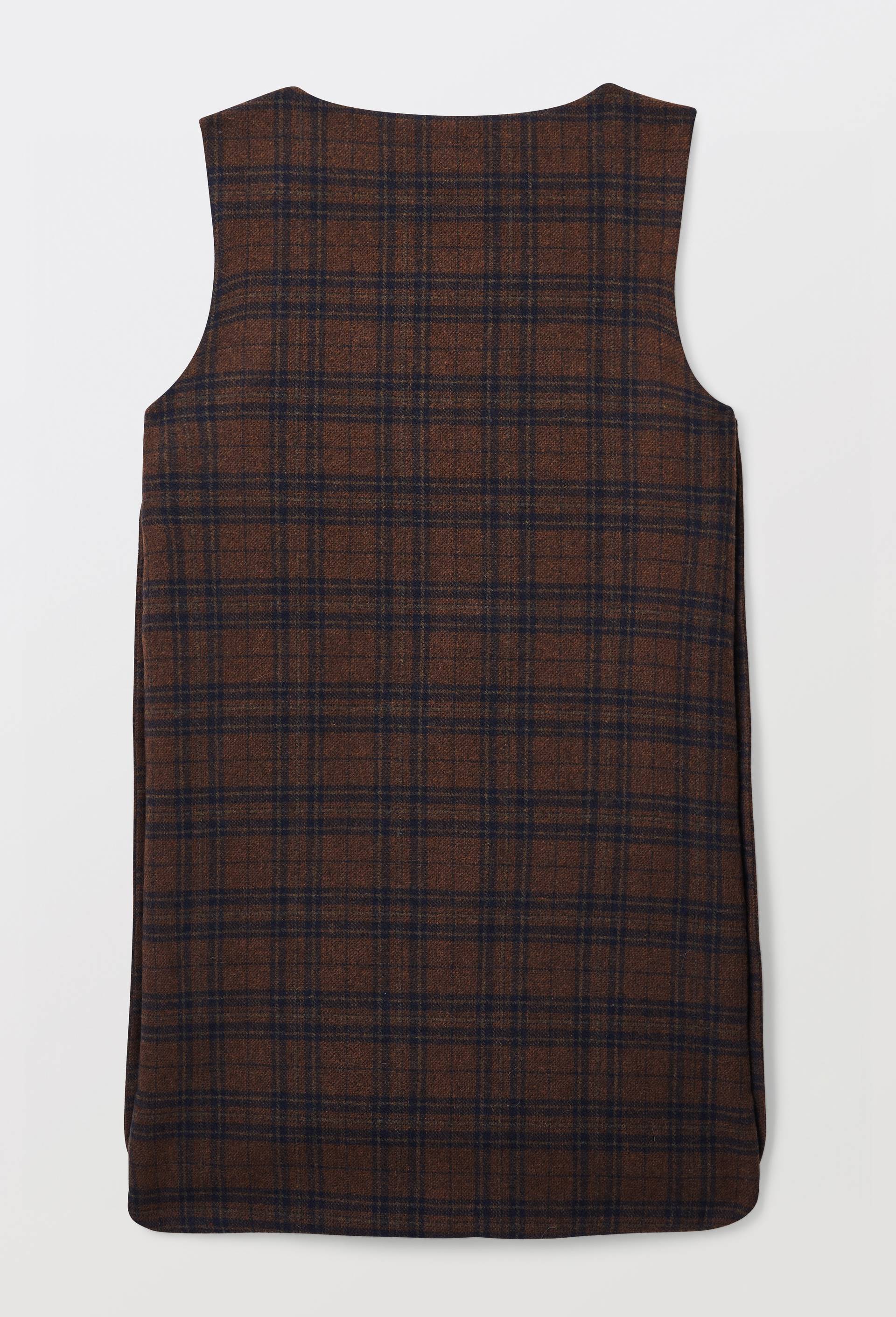 Robe courte sans manches contenant de la laine, Brun, large image number 4