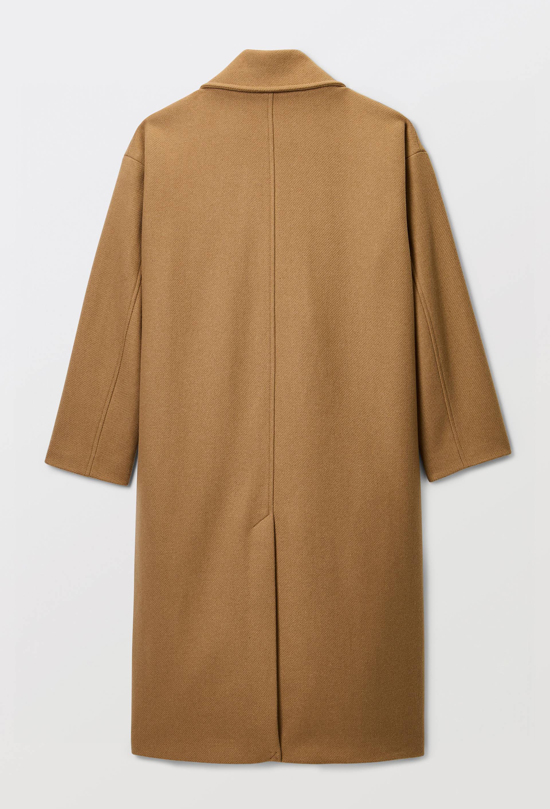 Manteau uni double boutonnage contenant de la laine, Beige, large image number 3.0