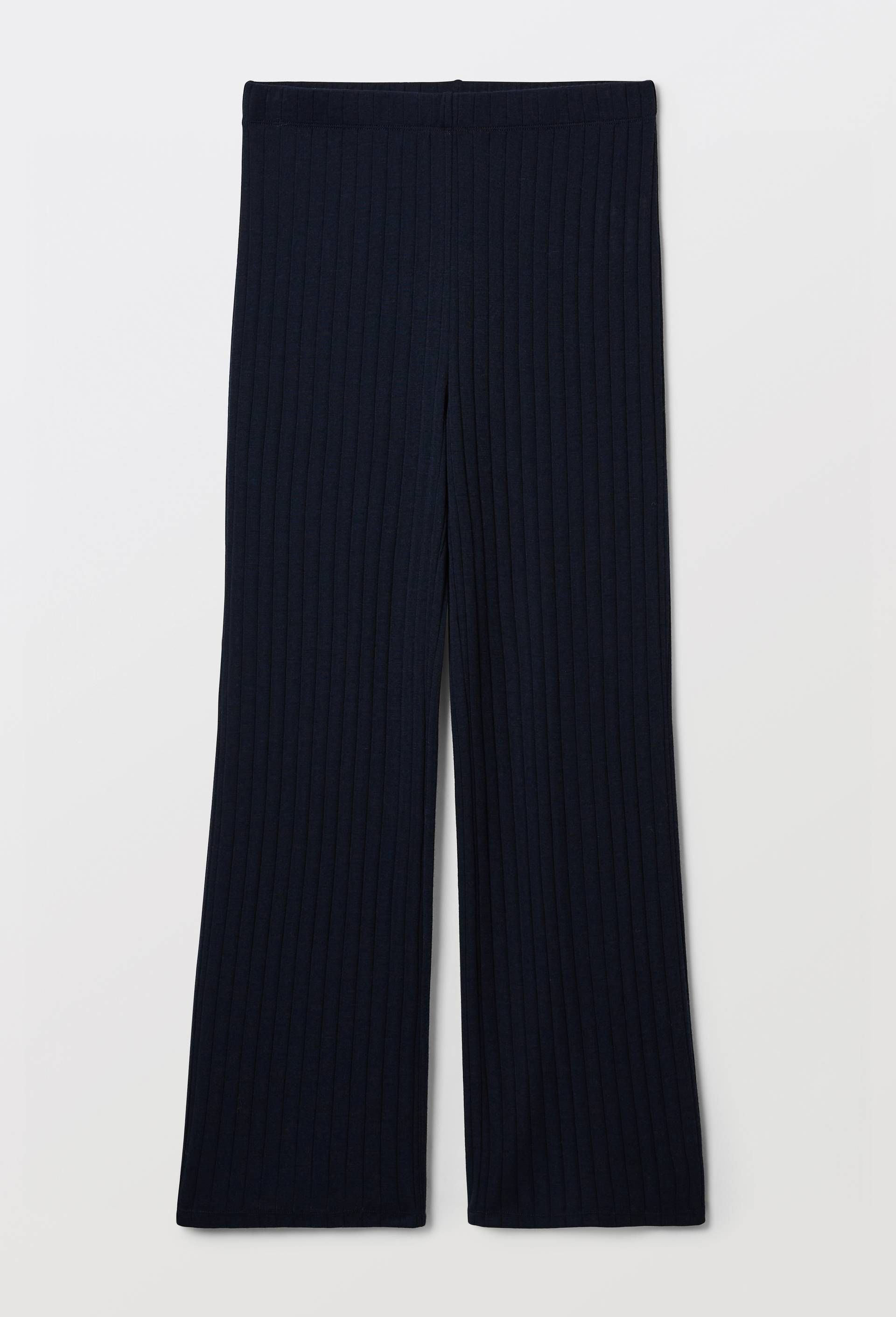 Pantalon uni en laine et soie, Bleu fonc&eacute;, large image number 2.0