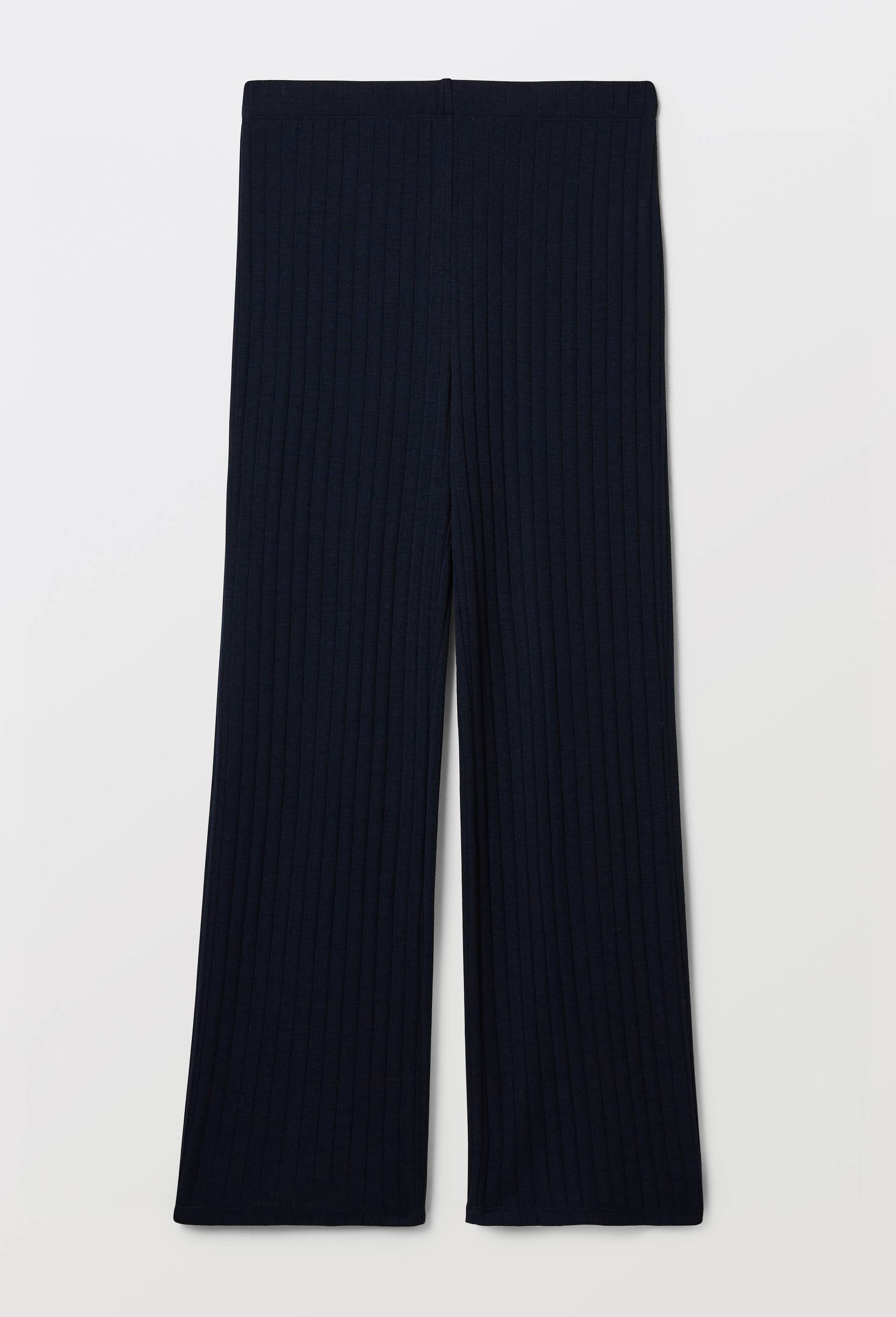 Pantalon uni en laine et soie, Bleu fonc&eacute;, large image number 3