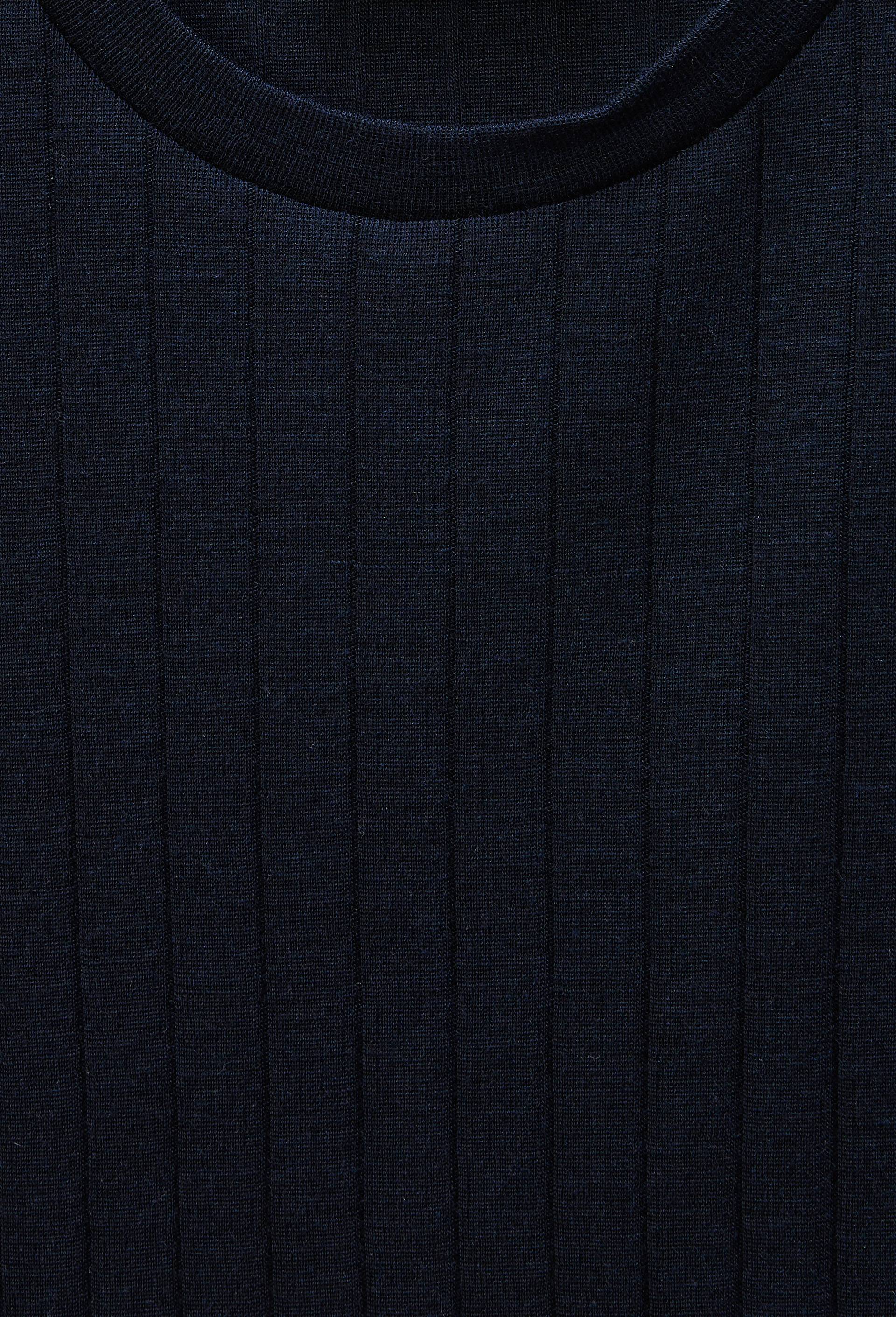 Pull uni en laine et soie, Bleu fonc&eacute;, large image number 4.0