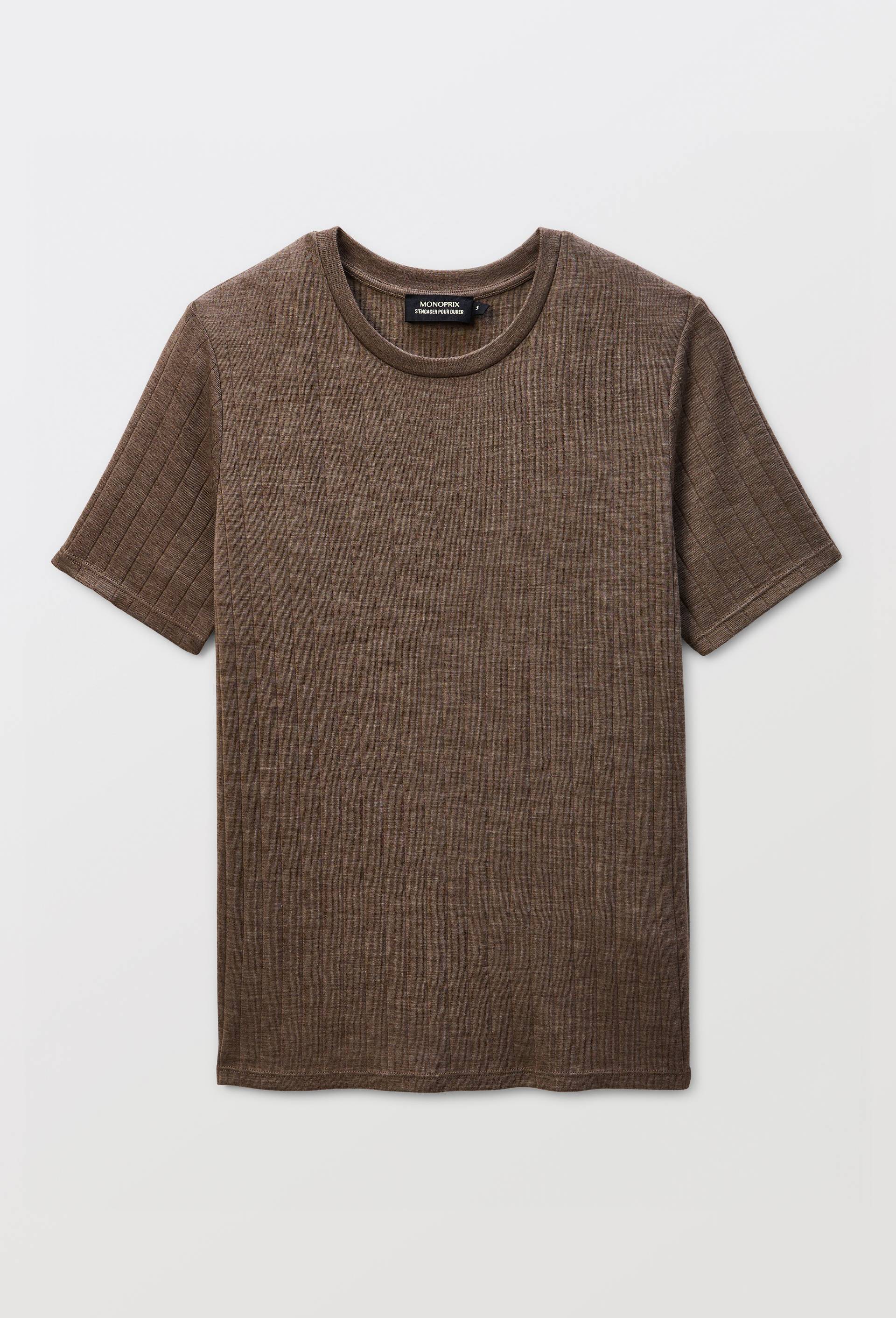 Pull uni en laine et soie, Beige, large image number 3