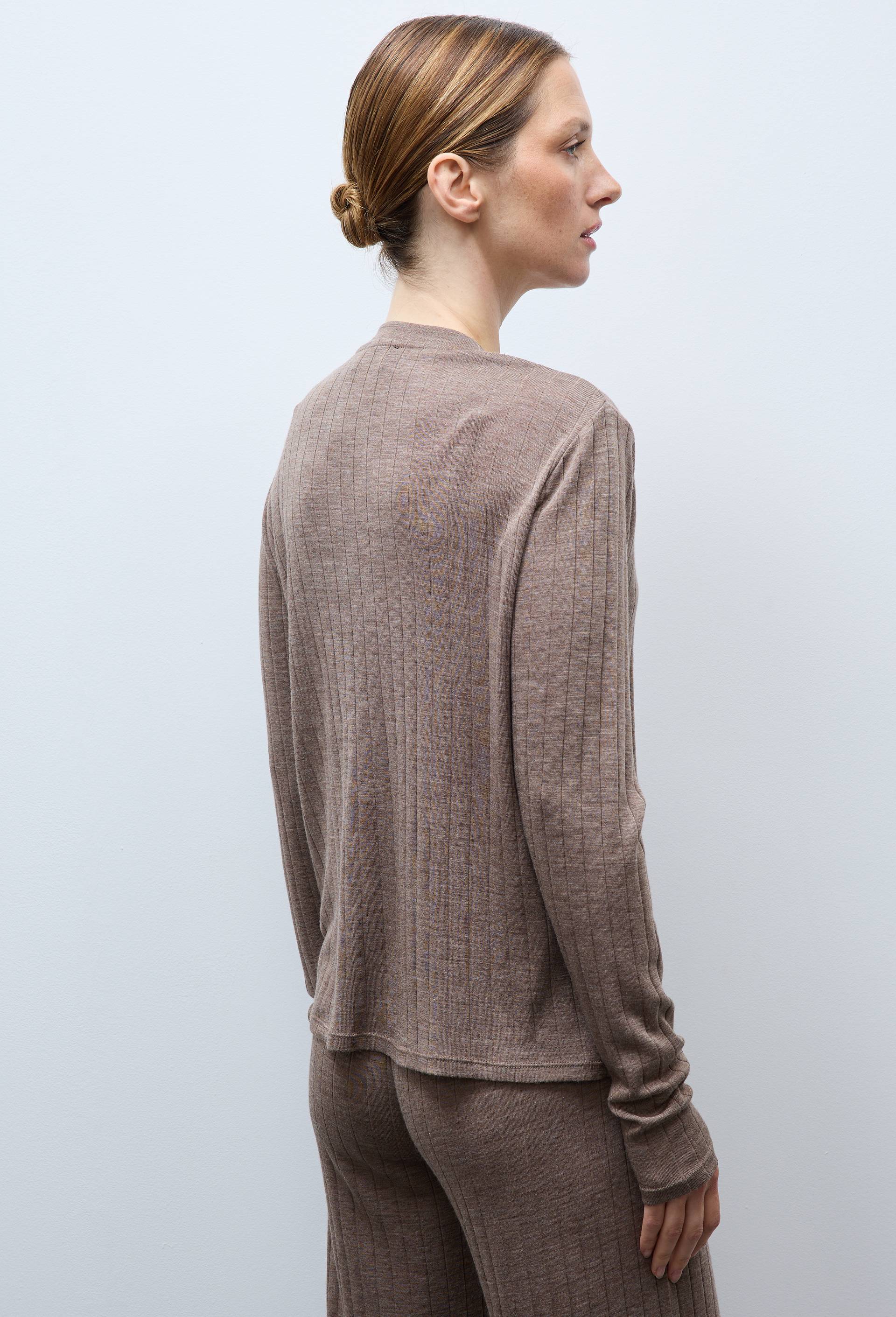 Cardigan uni en laine et soie, Beige, large image number 1