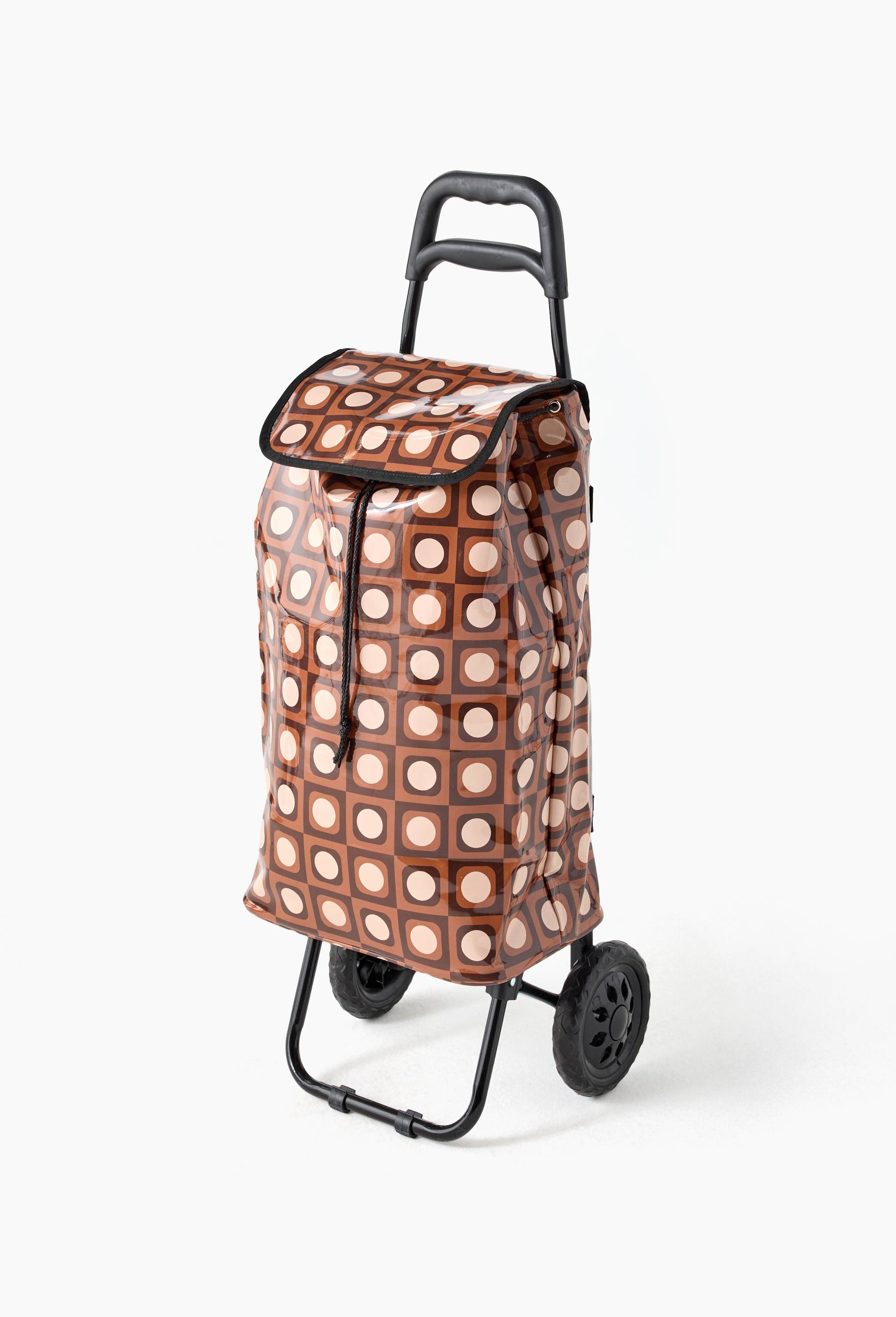 Poussette de march&eacute; finition imprim&eacute;e, 38L, Brun, large image number 0