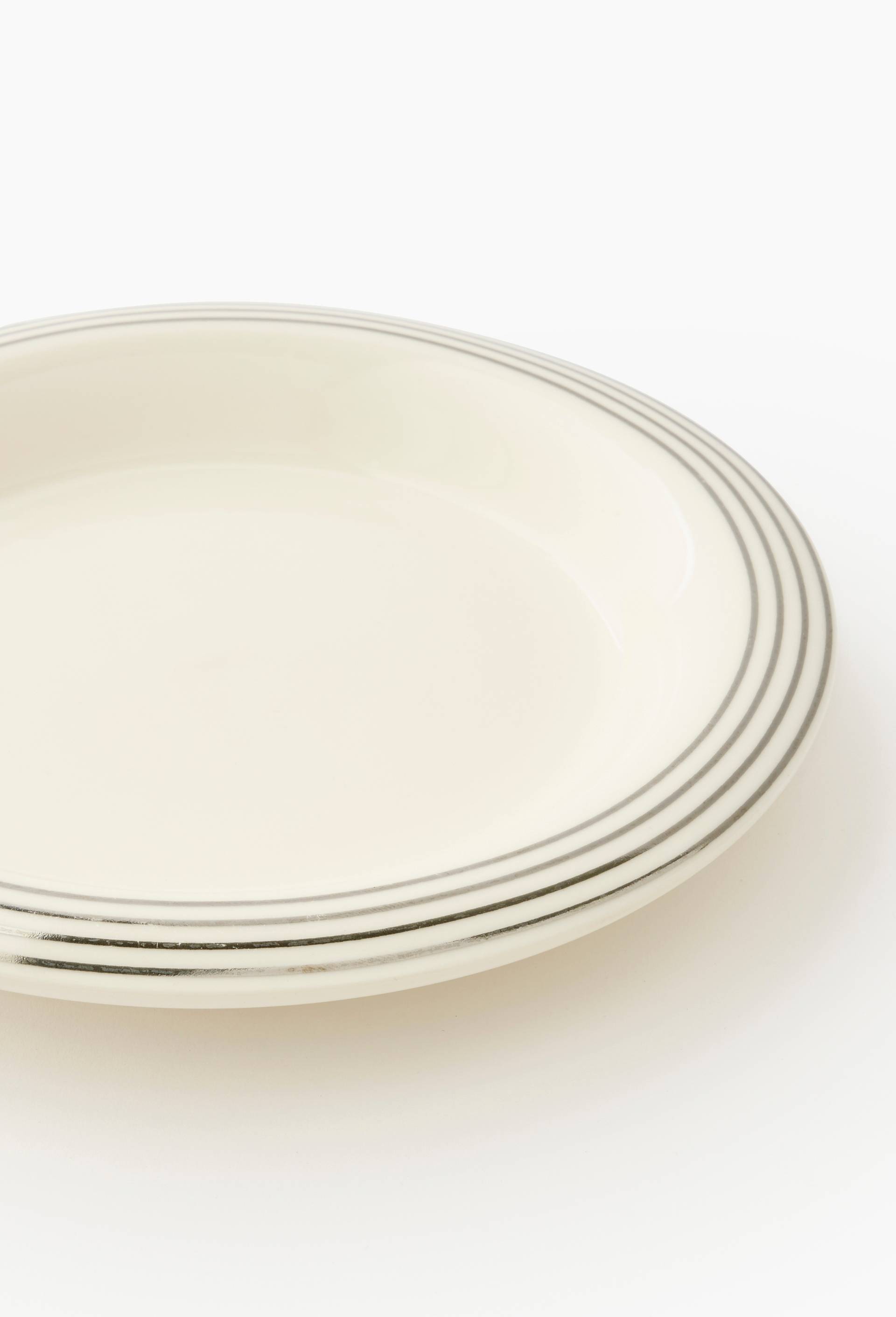 Assiette &agrave; dessert, finition liser&eacute;, 20cm, Ecru, large image number 1