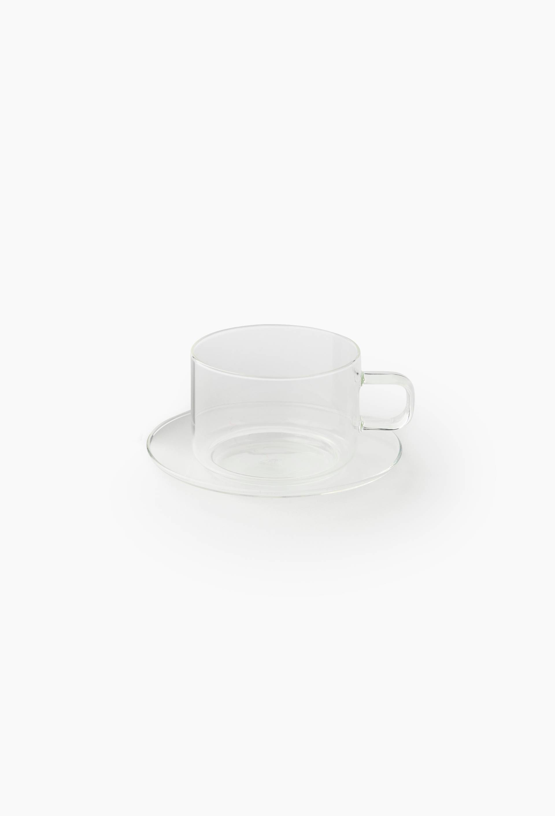 Tasse avec soucoupe 28cl, en verre, Transparent, large image number 0