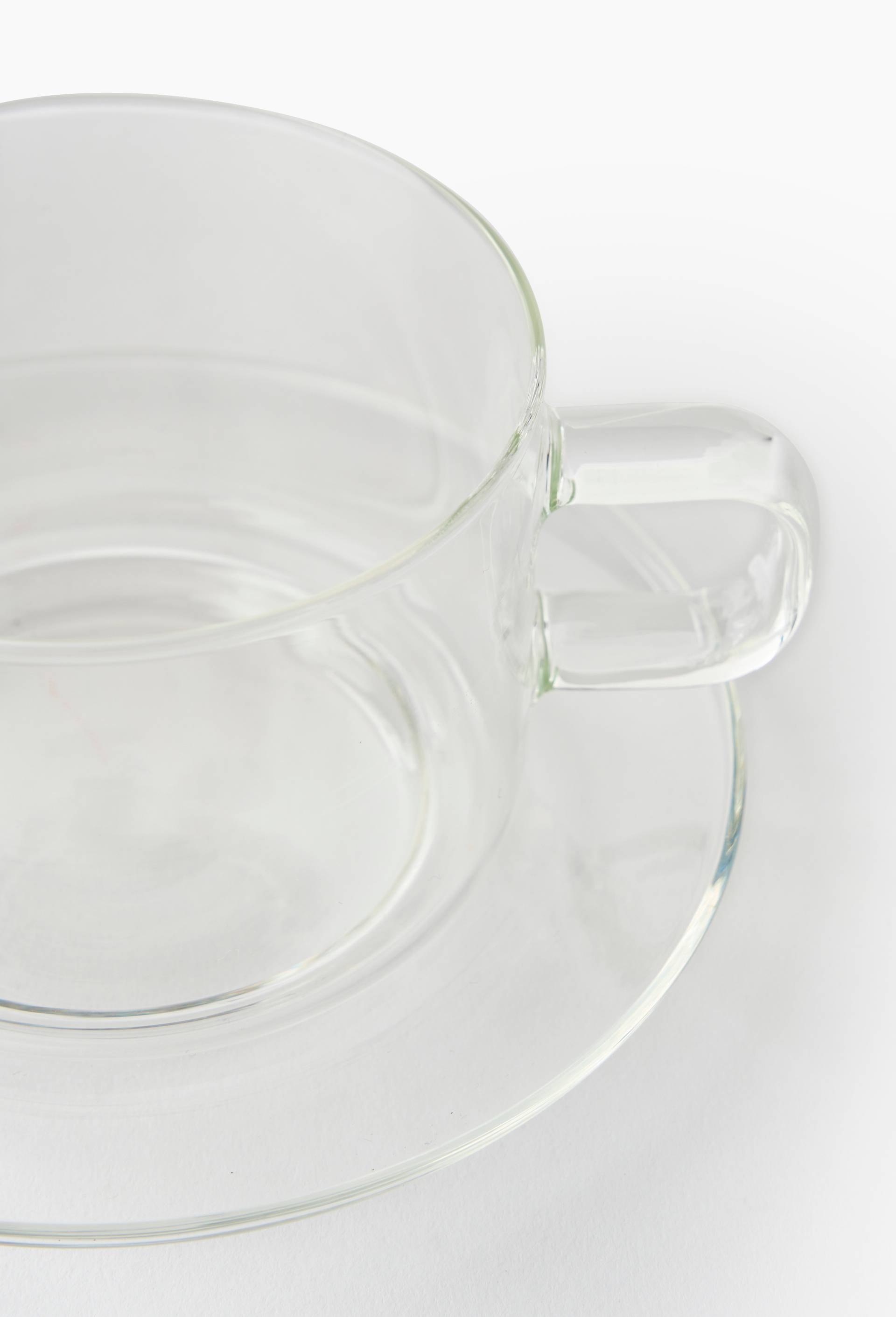 Tasse avec soucoupe 28cl, en verre, Transparent, large image number 1