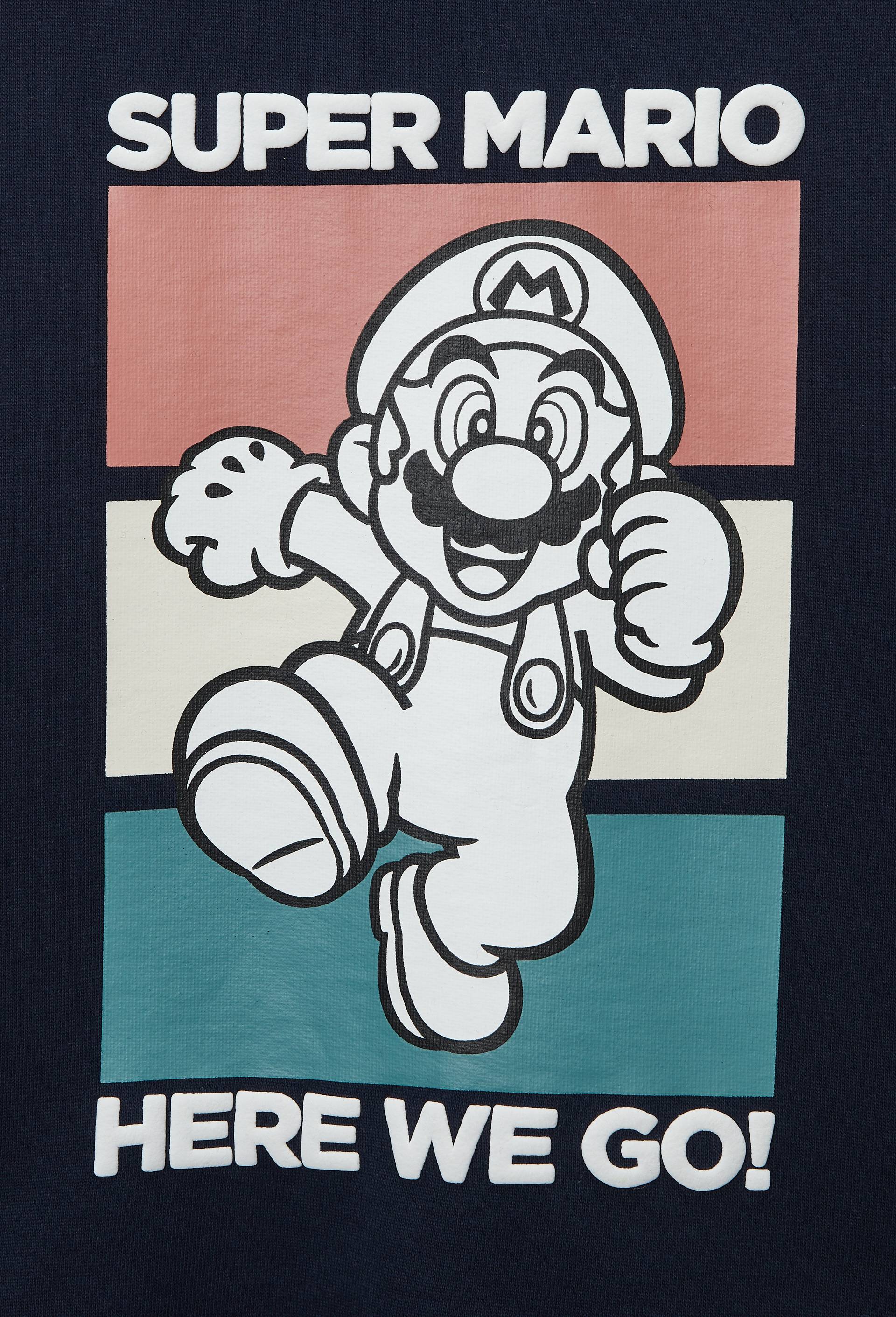 SWEAT EN MOLLETON SUPER MARIO, Bleu fonc&eacute;, large image number 4.0