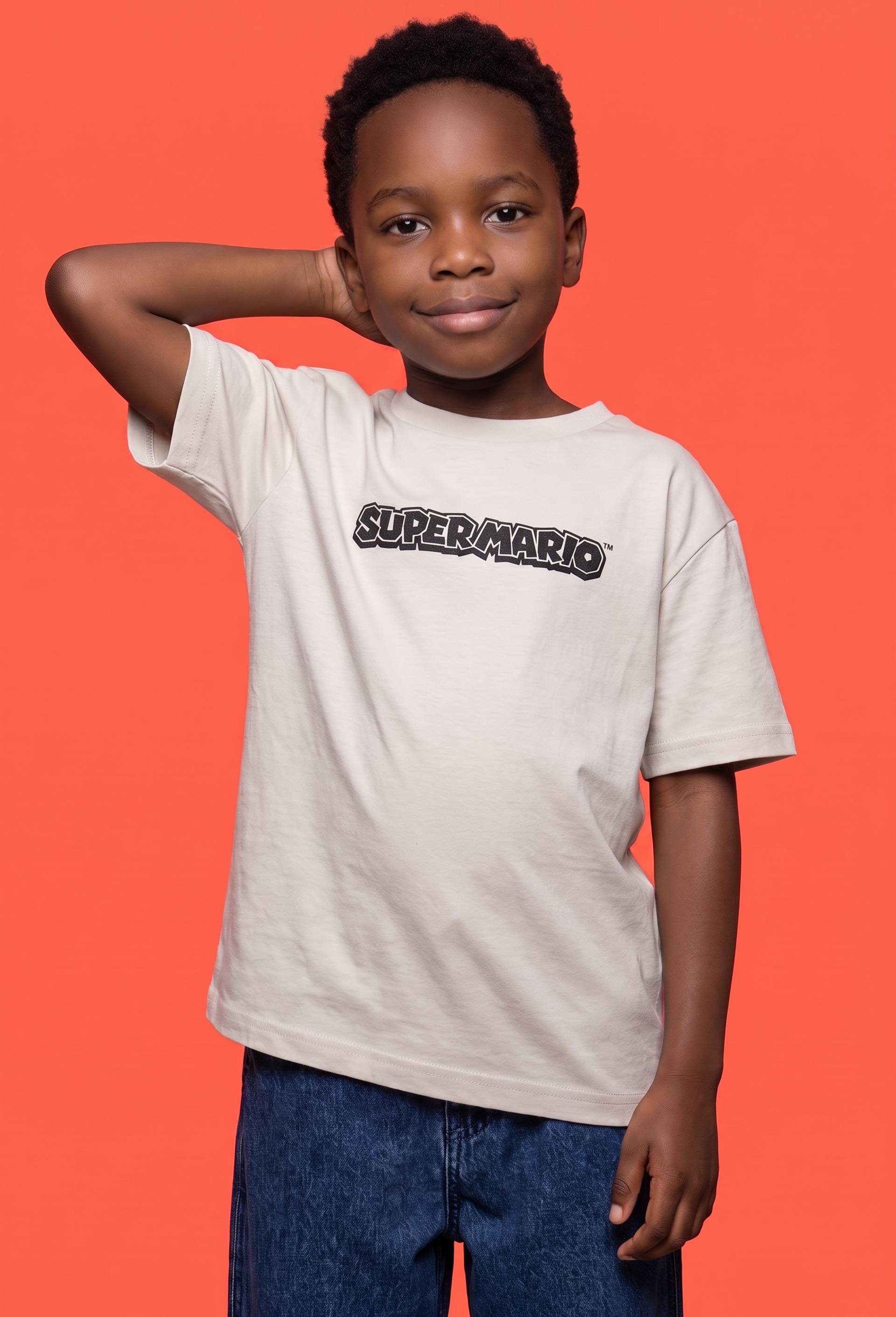 T-shirt MARIO manches courtes imprim&eacute; en coton BIO GOTS, Blanc, large image number 1.0