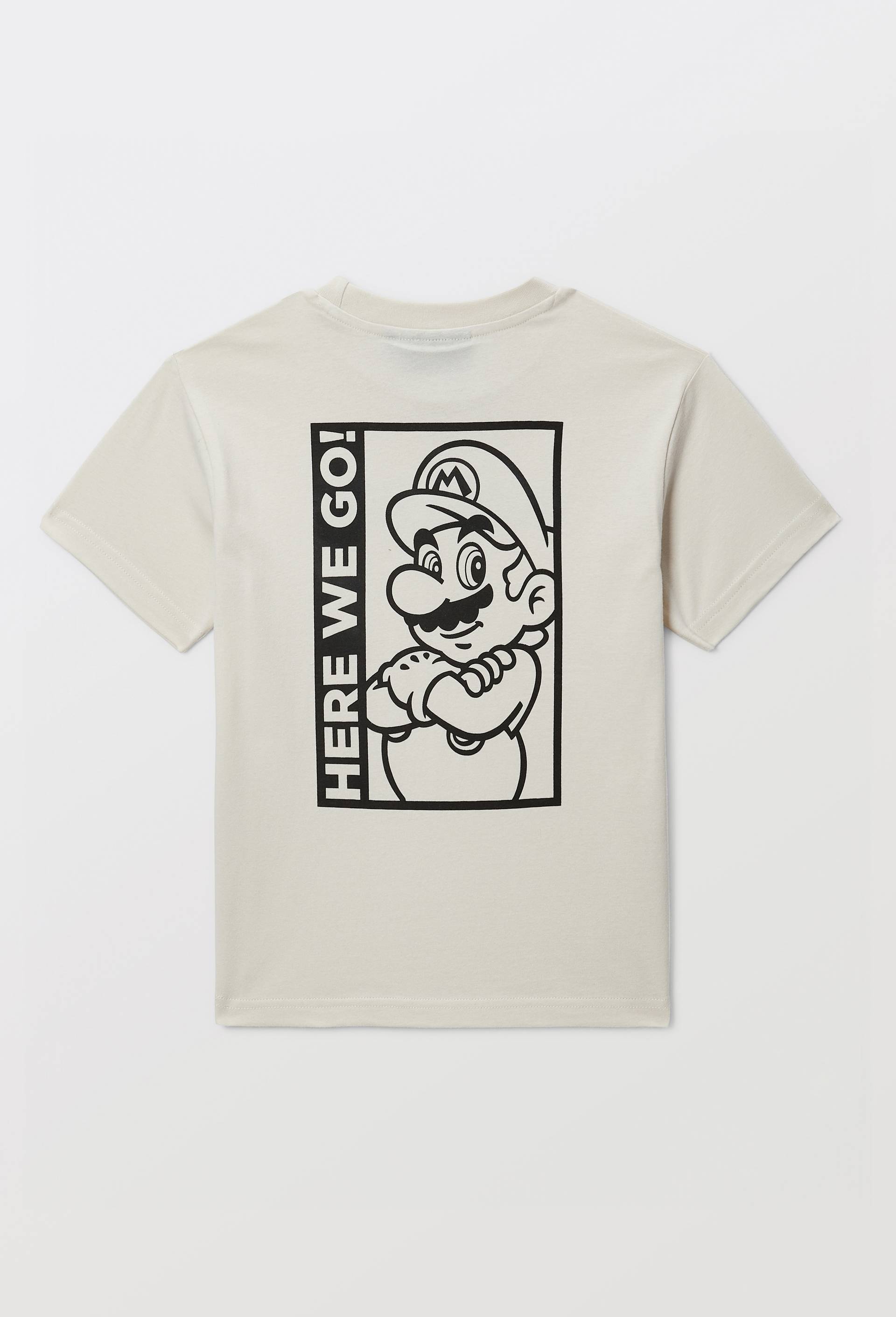 T-shirt MARIO manches courtes imprim&eacute; en coton BIO GOTS, Blanc, large image number 4
