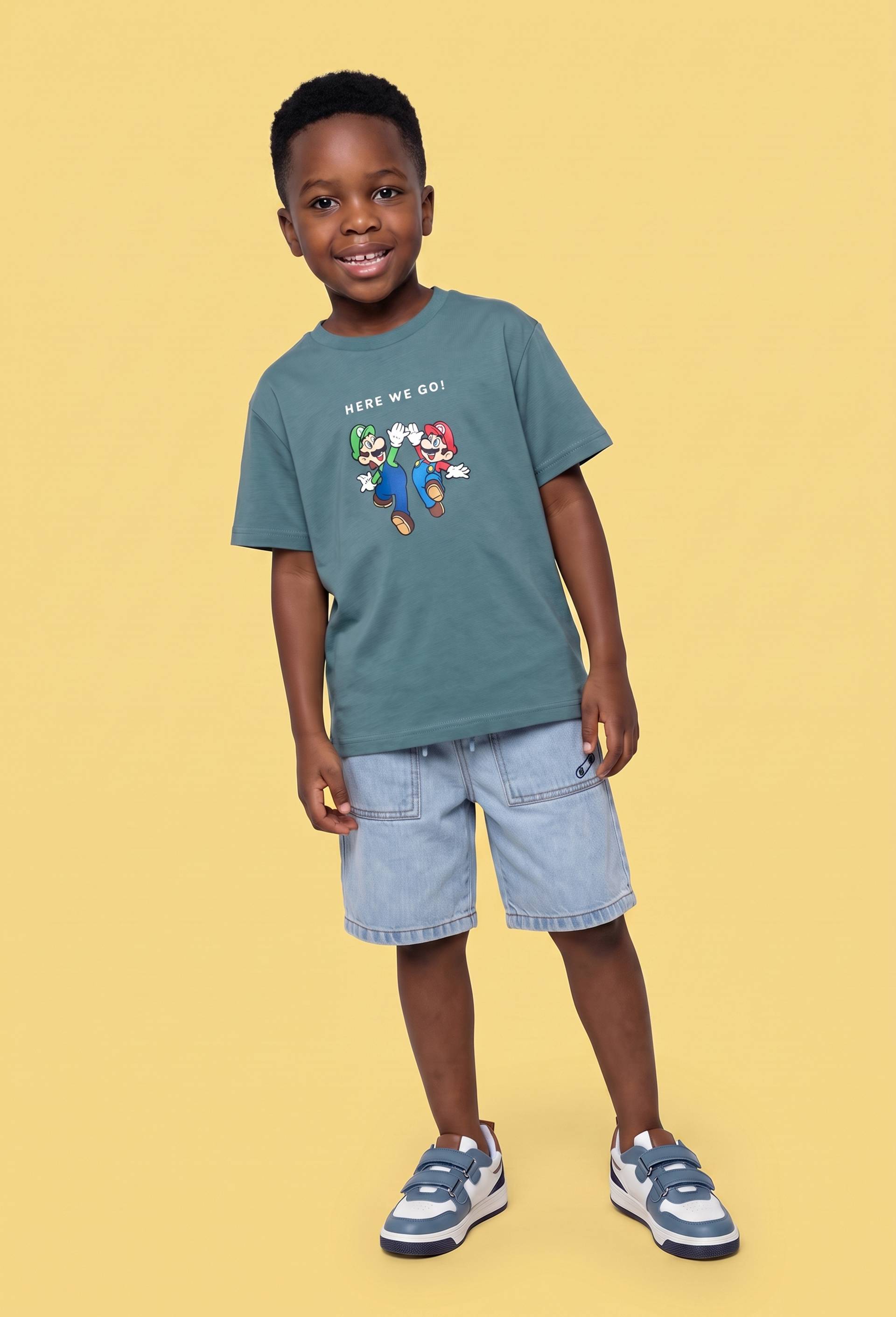 T-shirt MARIO KART manches courtes imprim&eacute; en coton BIO GOTS, Vert, large image number 1.0
