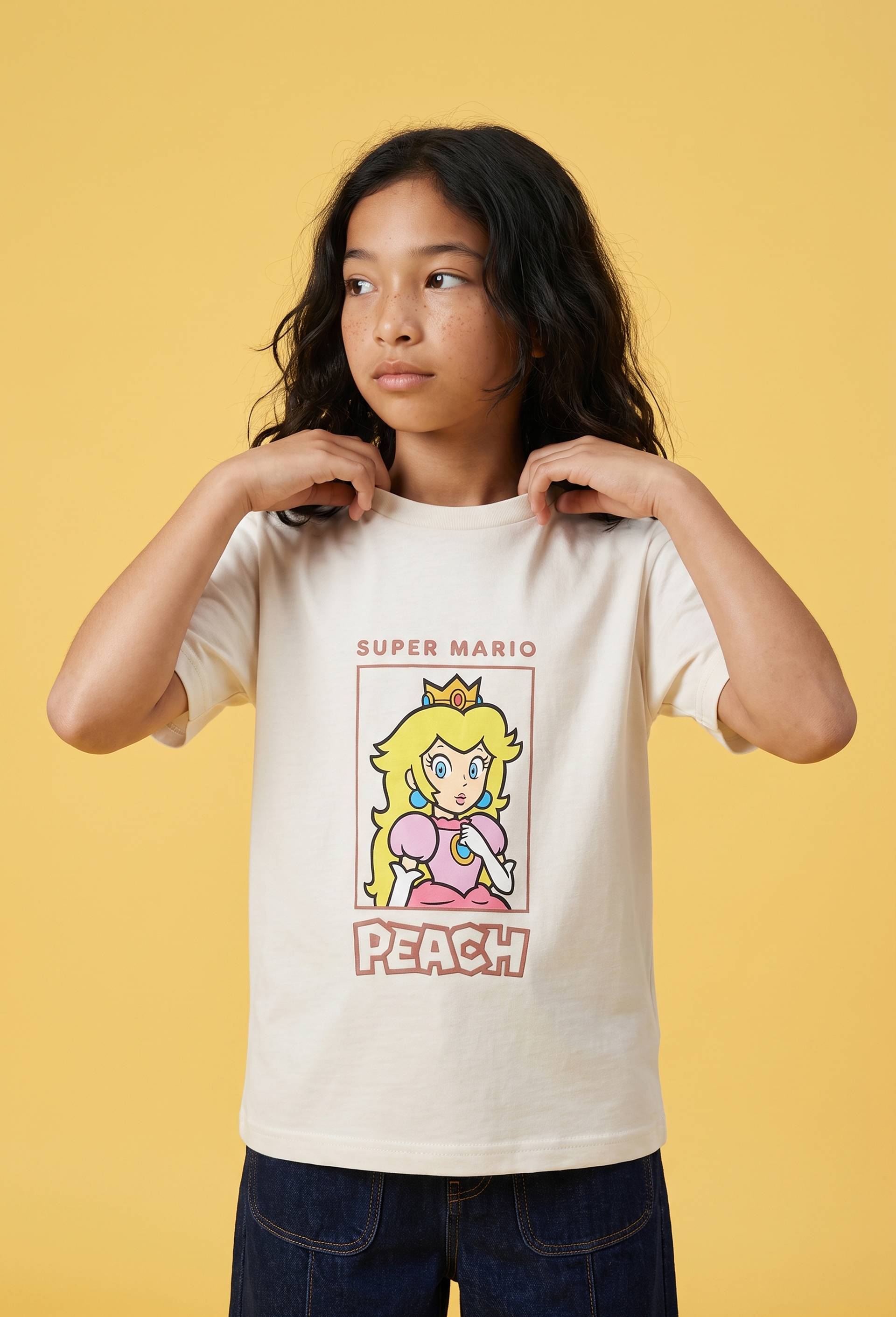 T-shirt MARIO manches courtes imprim&eacute; en coton BIO GOTS, Beige clair, large image number 0.0