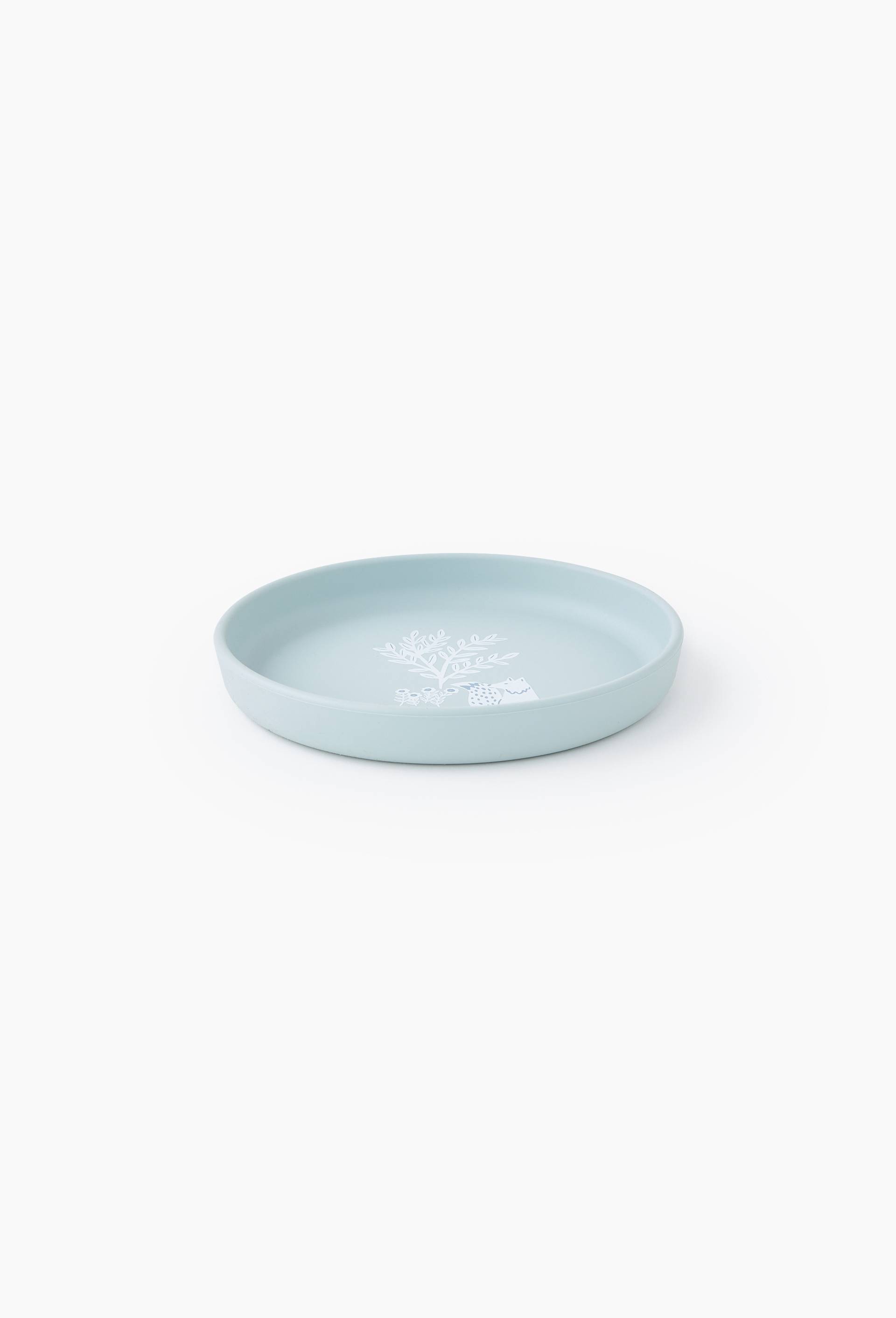 Assiette imprim&eacute;e, 18,4x2,5 cm, en silicone, Vert clair, large image number 1.0