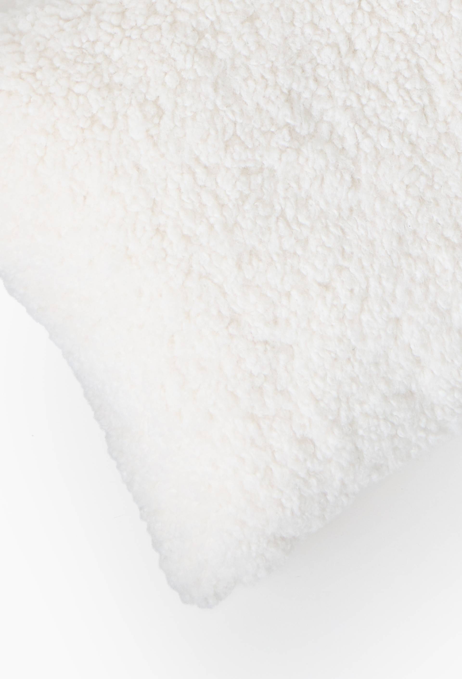 Coussin sherpa blanc, 30X50cm, 100% polyester recycl&eacute;, Blanc, large image number 1