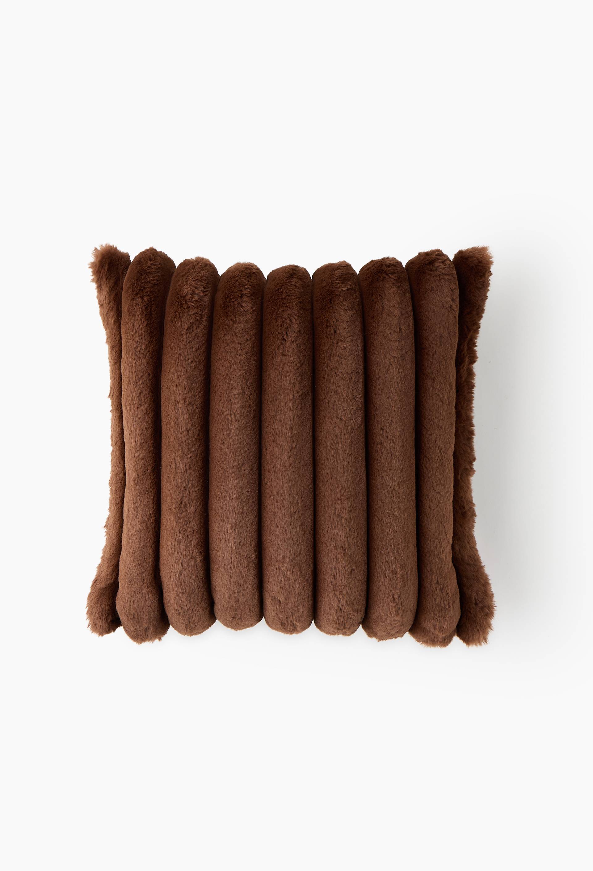 Coussin, 45x45cm, 100% polyester recycl&eacute;, OEKOTEX, GRS, Brun fonc&eacute;, large image number 0