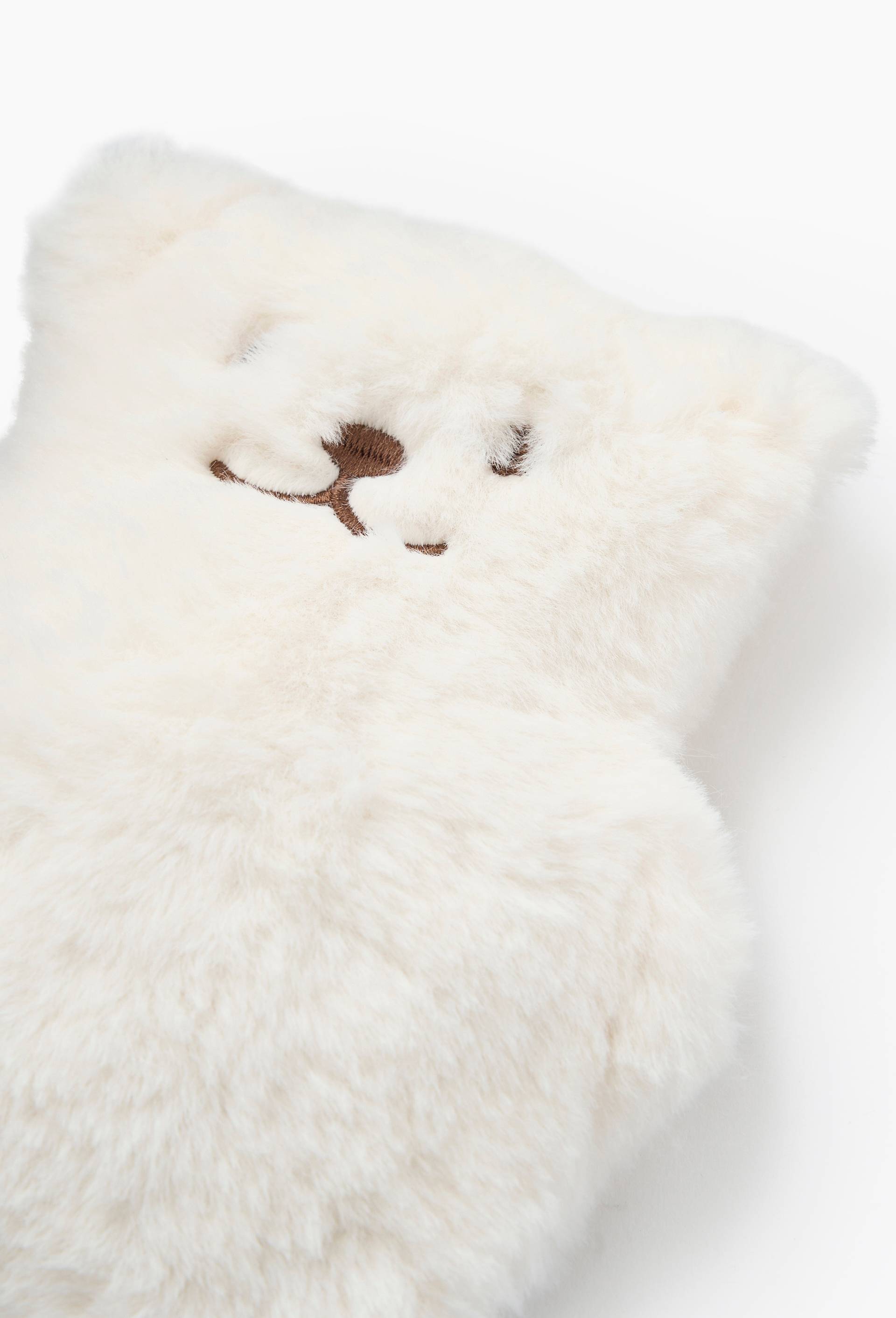 Bouillotte ours, 13x3x18cm, en polyester, Ecru, large image number 1