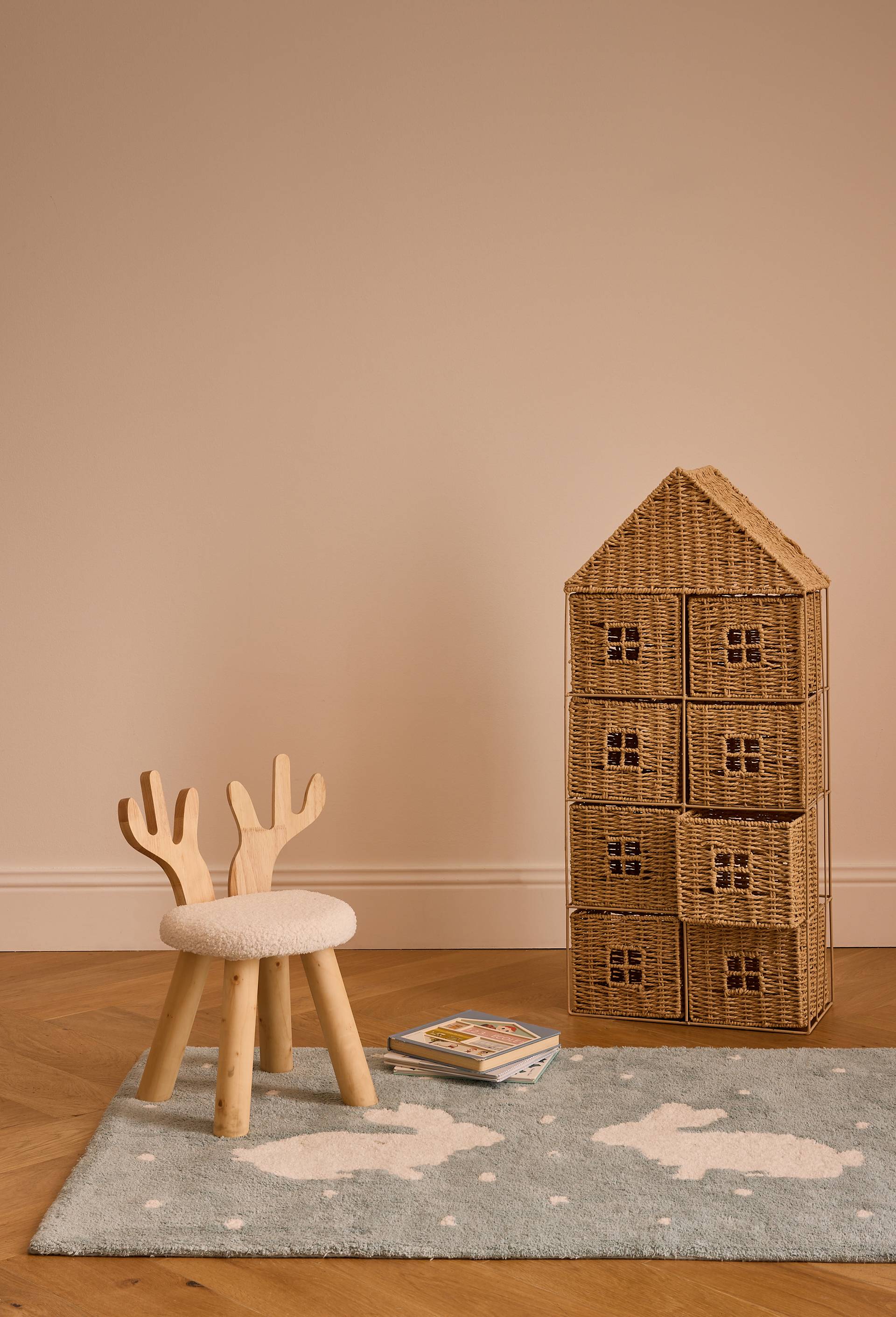 Etag&egrave;re rangement maison, 40x20x90cm, en papier, Beige clair, large image number 0.0